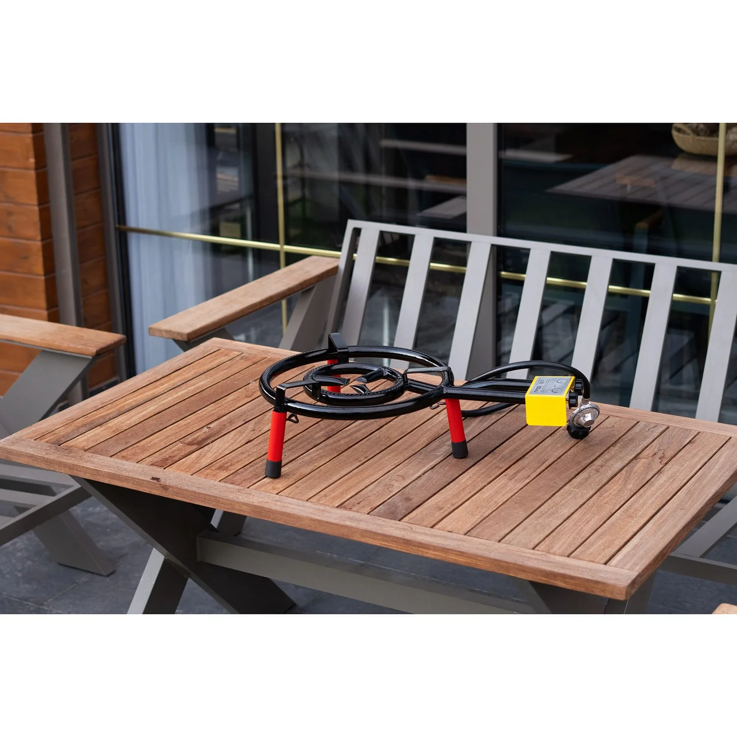 Ringg Outdoor Flame Series Classic Kit with 16-In. Dual-Ringed Gas Burner and 5-In. Tabletop Stand for 16 Servings - Image 3