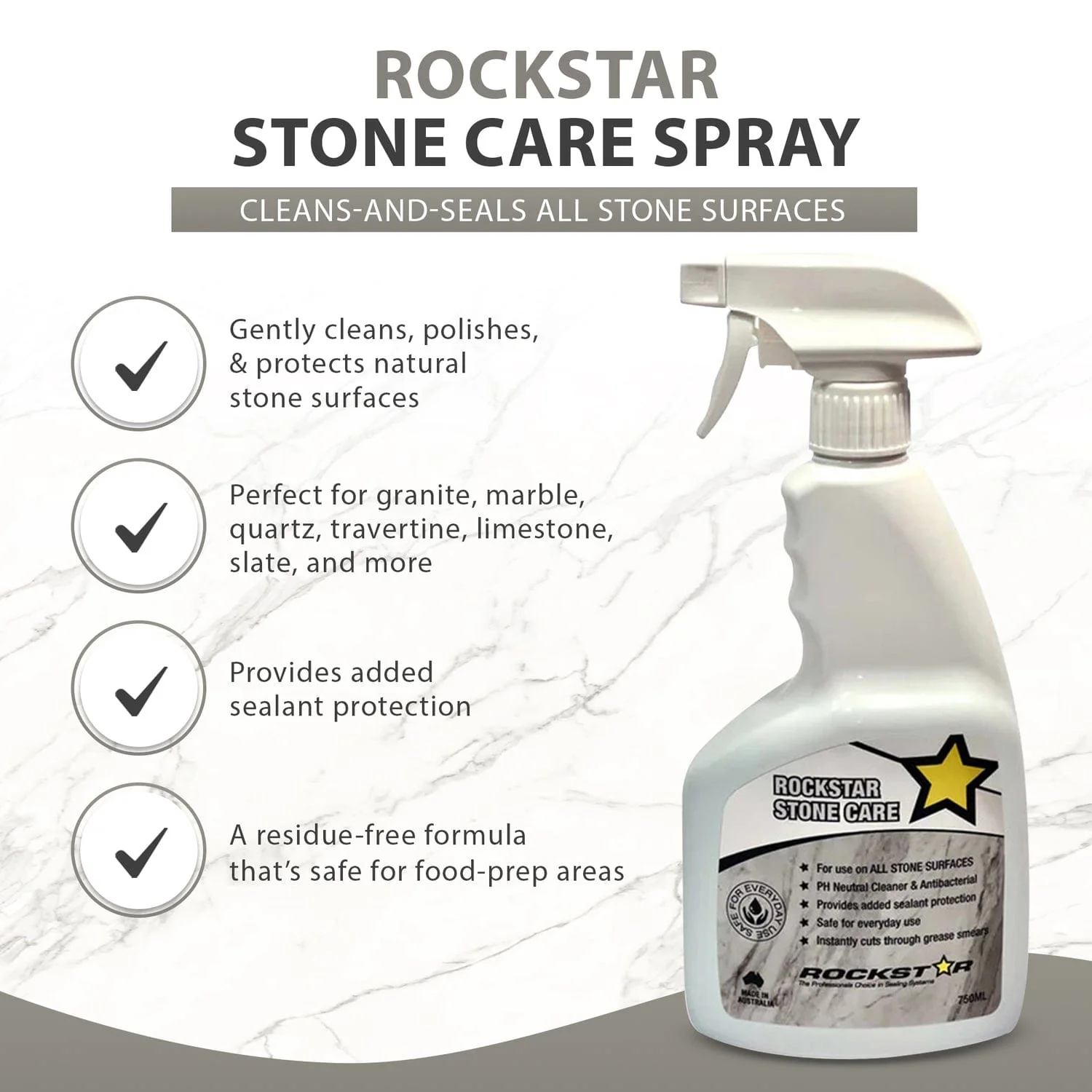 Rockstar Stone Care Spray, 750 mL Spray Bottle - Image 5