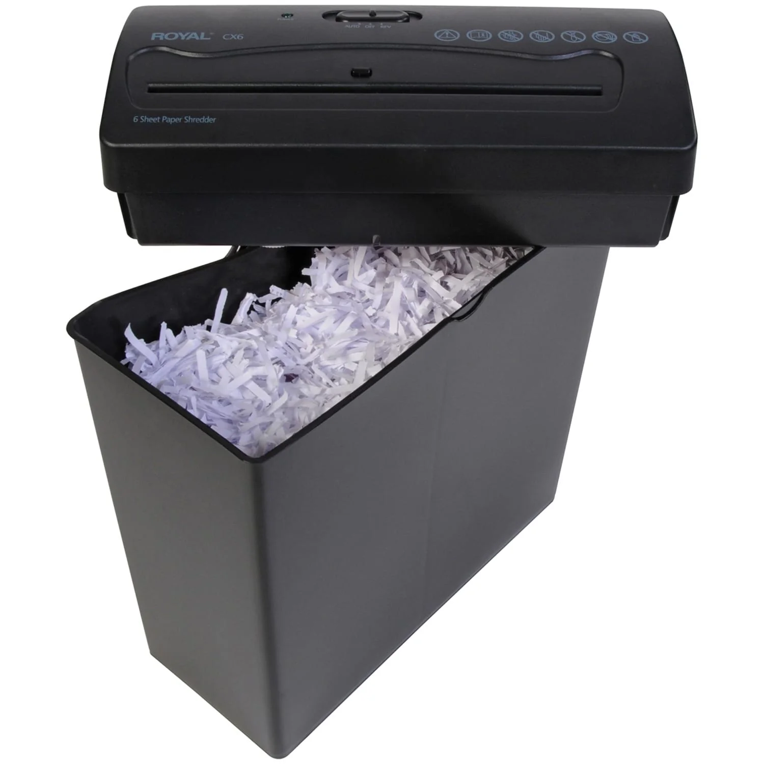 Royal CX6 6-Sheet Crosscut Shredder with Basket - Image 3