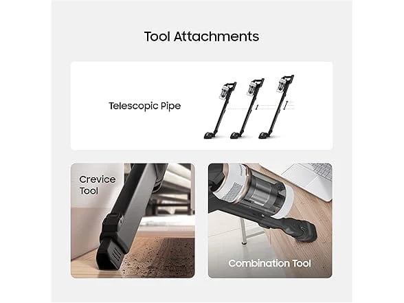 Samsung Bespoke Jet™ Cordless Stick Vacuum with All-in-One Clean Station, Misty White - Image 4