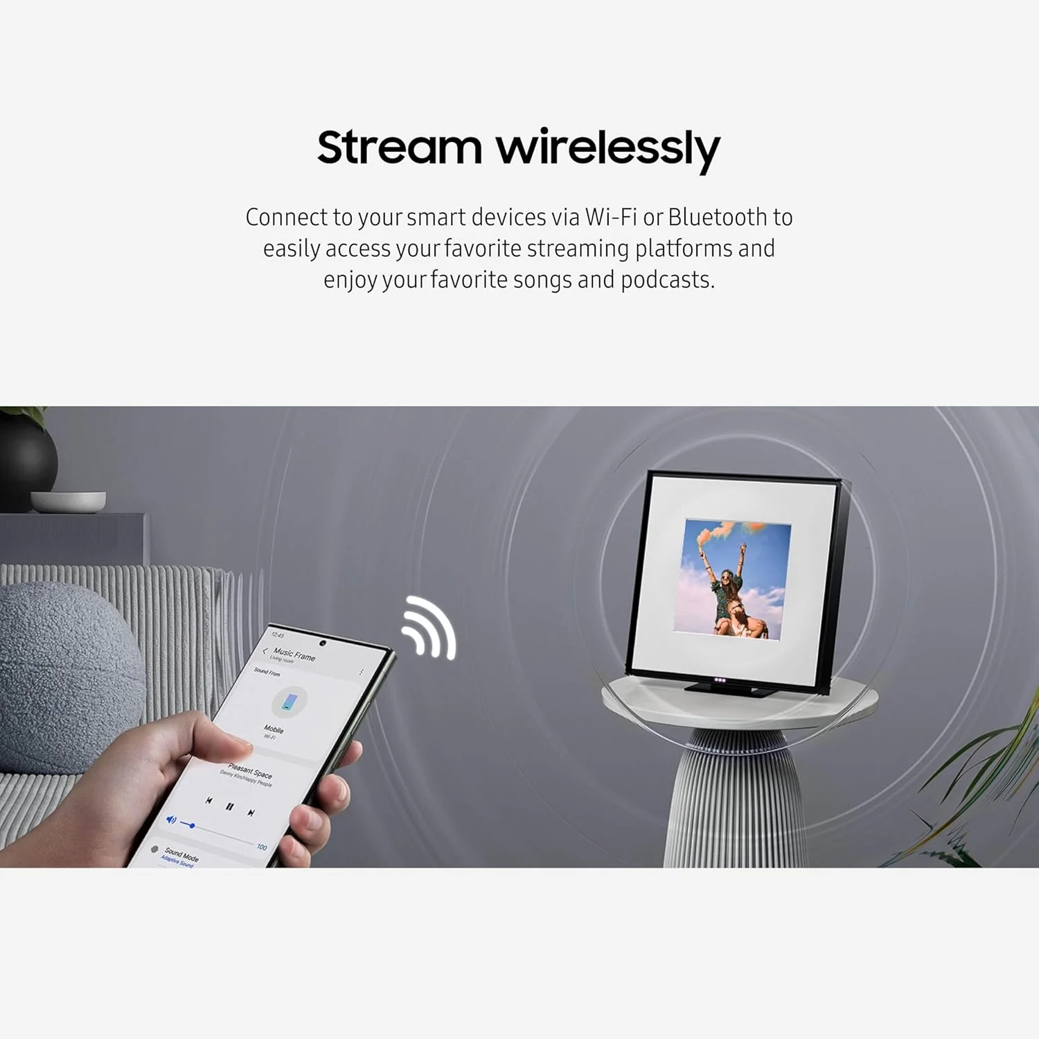 Samsung LS60D Music Frame Smart Speaker with Dolby Atmos Audio, Q-Symphony, Customizable Design, Wireless Wi-Fi and Bluetooth Music Streaming - Image 3