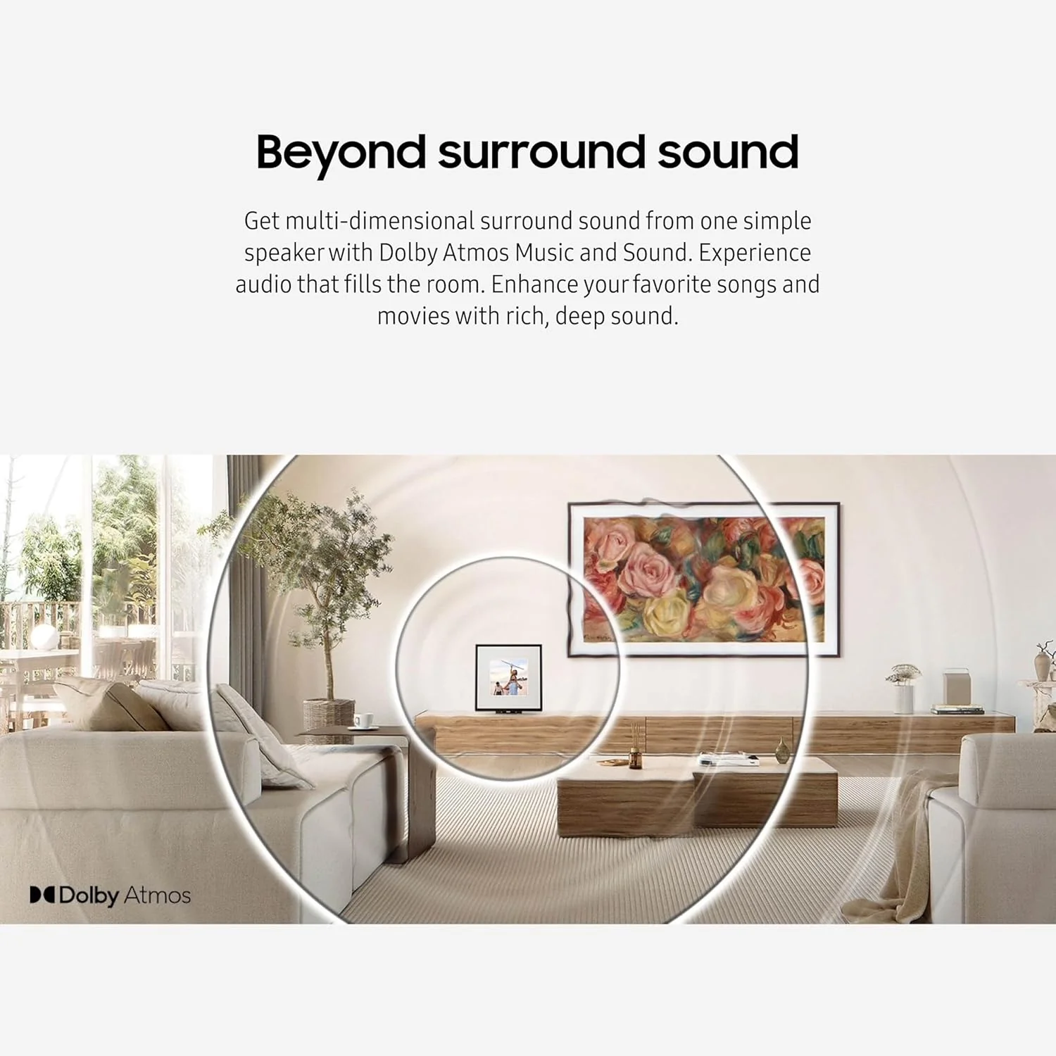 Samsung LS60D Music Frame Smart Speaker with Dolby Atmos Audio, Q-Symphony, Customizable Design, Wireless Wi-Fi and Bluetooth Music Streaming - Image 4