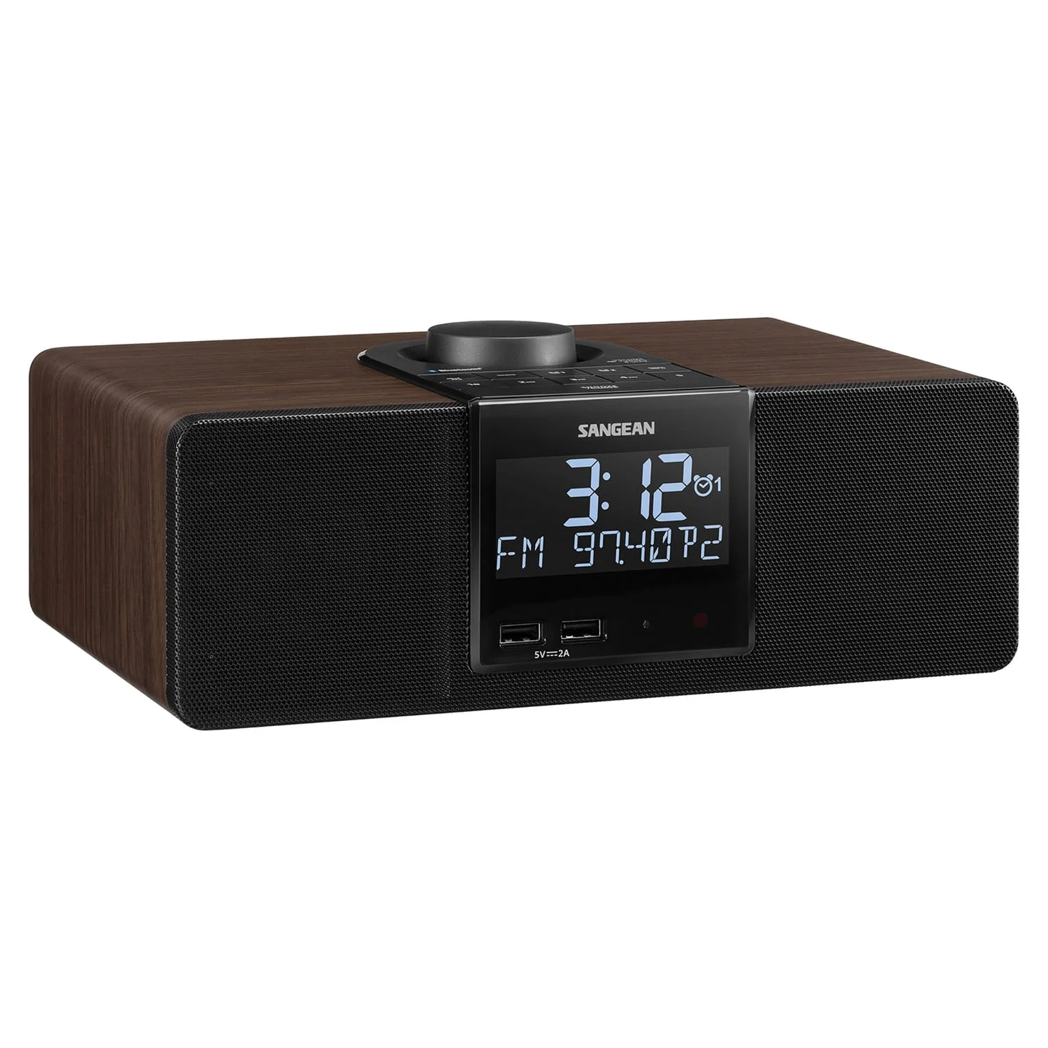 Sangean AM/FM Bluetooth Tabletop Wooden Clock Radio with Alarm and Sleep Timers - Image 2