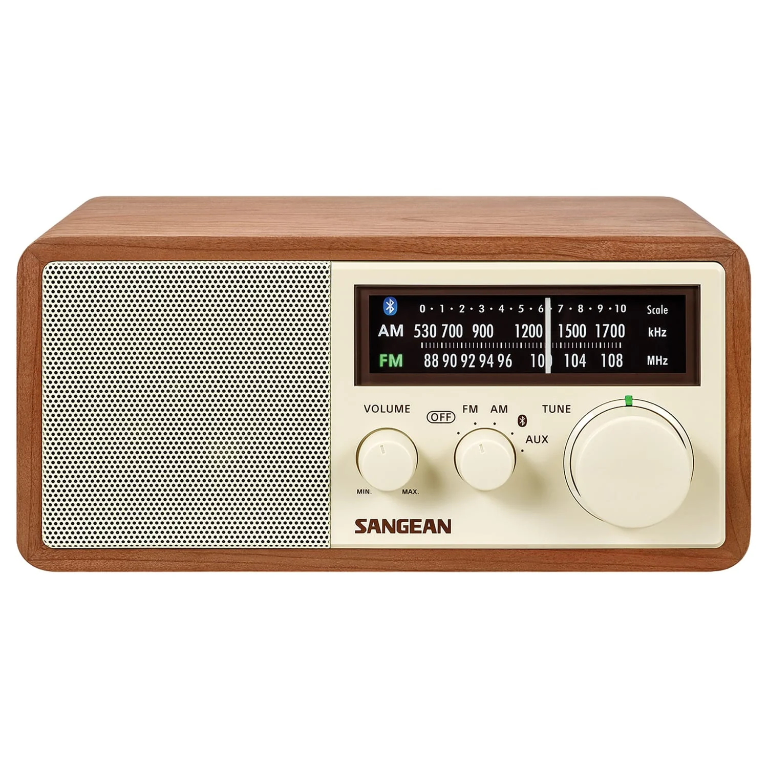 Sangean Bluetooth Tabletop Retro Wooden-Cabinet AM/FM/Aux Radio Receiver, WR-16 - Image 4