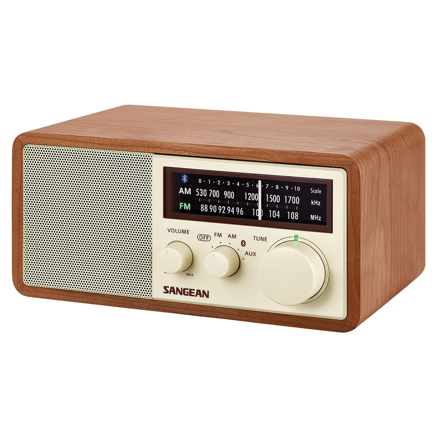 Sangean Bluetooth Tabletop Retro Wooden-Cabinet AM/FM/Aux Radio Receiver, WR-16 - Image 5