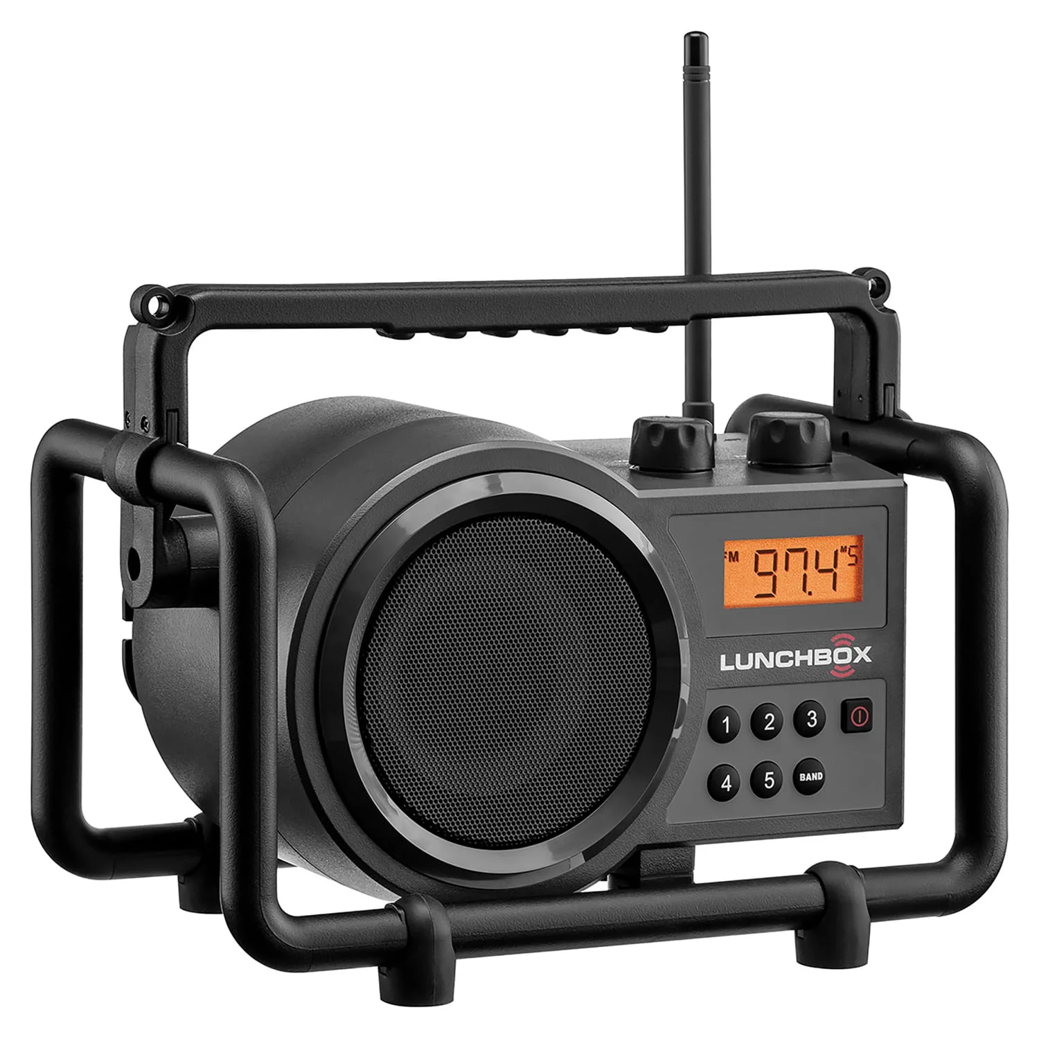 Sangean LUNCHBOX Portable FM/AM Ultra-Rugged Utility Worksite Digital Radio, Gray/Black - Image 2