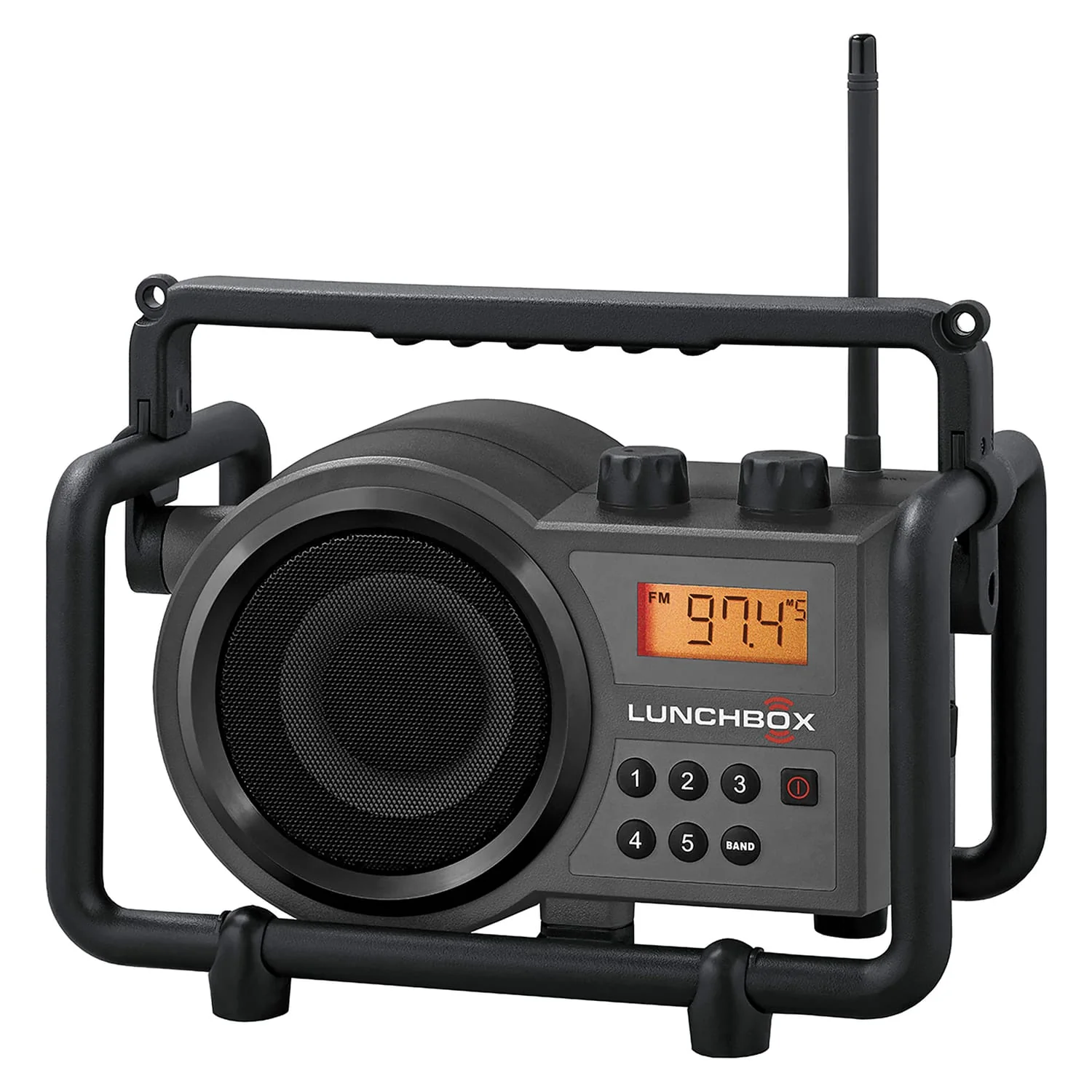 Sangean LUNCHBOX Portable FM/AM Ultra-Rugged Utility Worksite Digital Radio, Gray/Black - Image 5