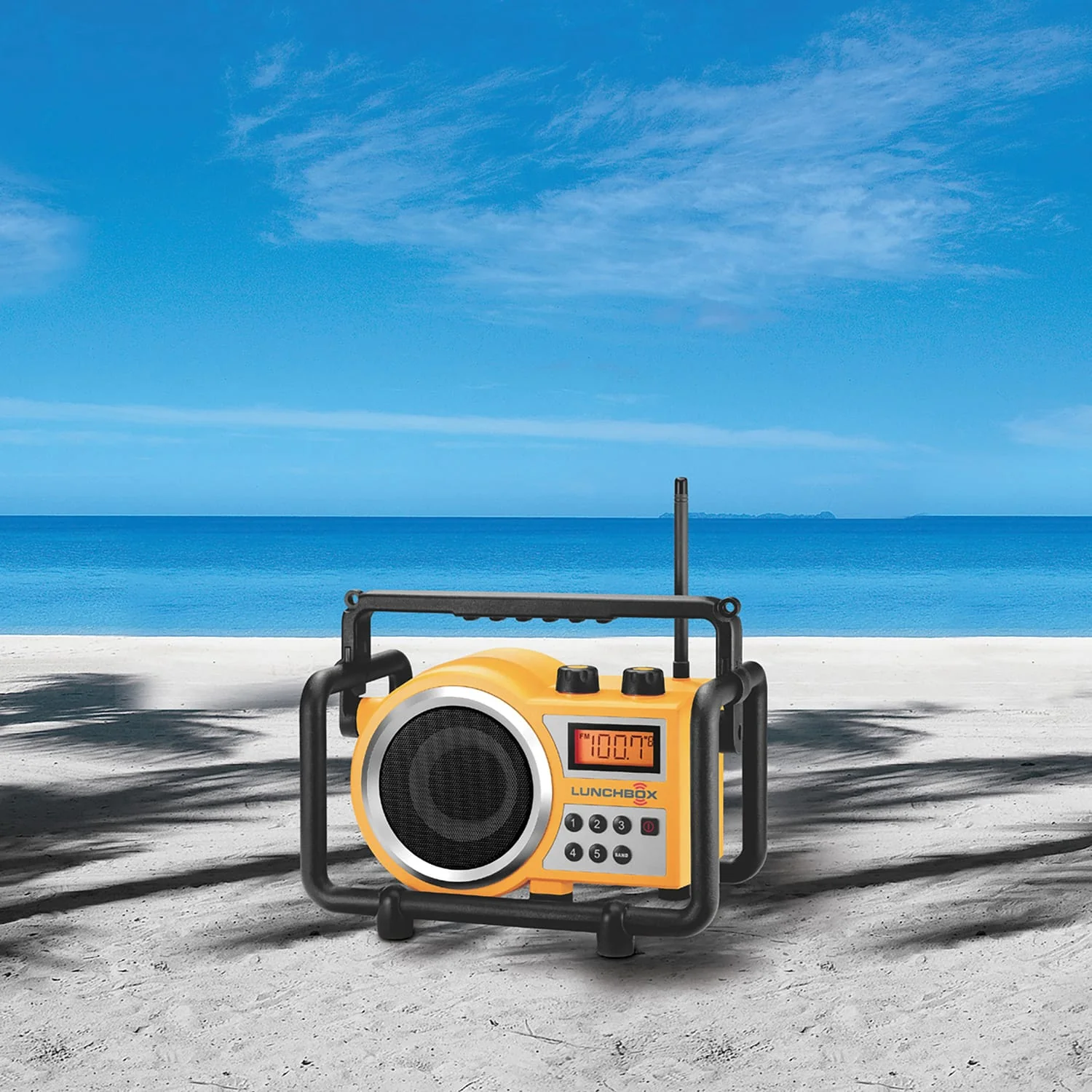 Sangean LUNCHBOX Portable FM/AM Ultra-Rugged Utility Worksite Digital Radio, Yellow - Image 2