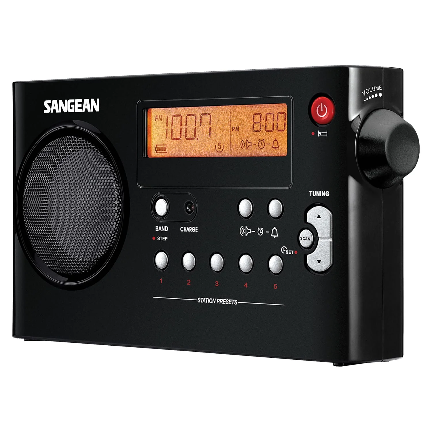 Sangean PR-D7 Portable AM/FM Rechargeable Compact Digital-Tuning Radio, Black - Image 2