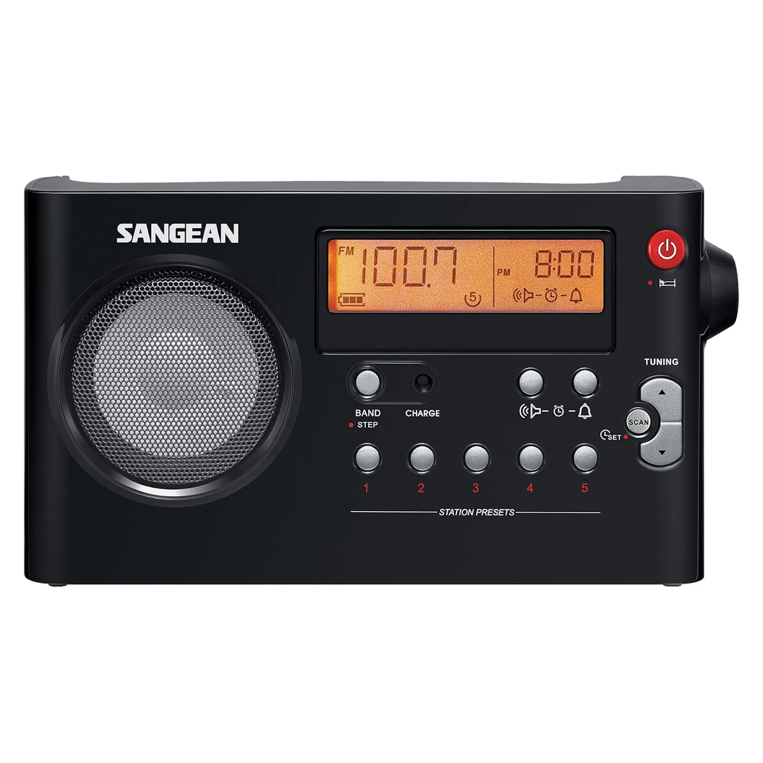Sangean PR-D7 Portable AM/FM Rechargeable Compact Digital-Tuning Radio, Black - Image 4
