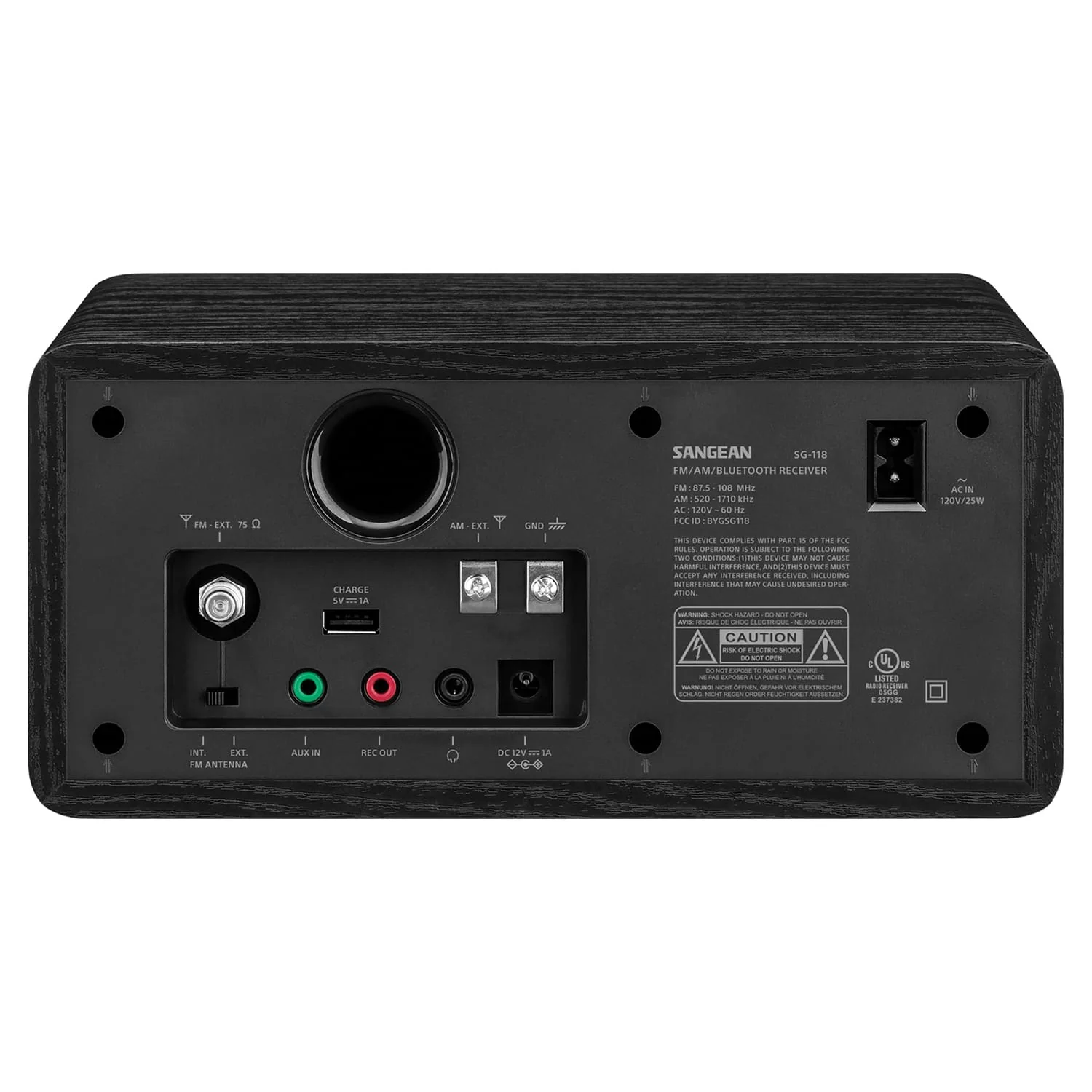 Sangean SG-118 Tabletop Retro Wooden Cabinet AM/FM Analog Radio Receiver with Bluetooth - Image 4