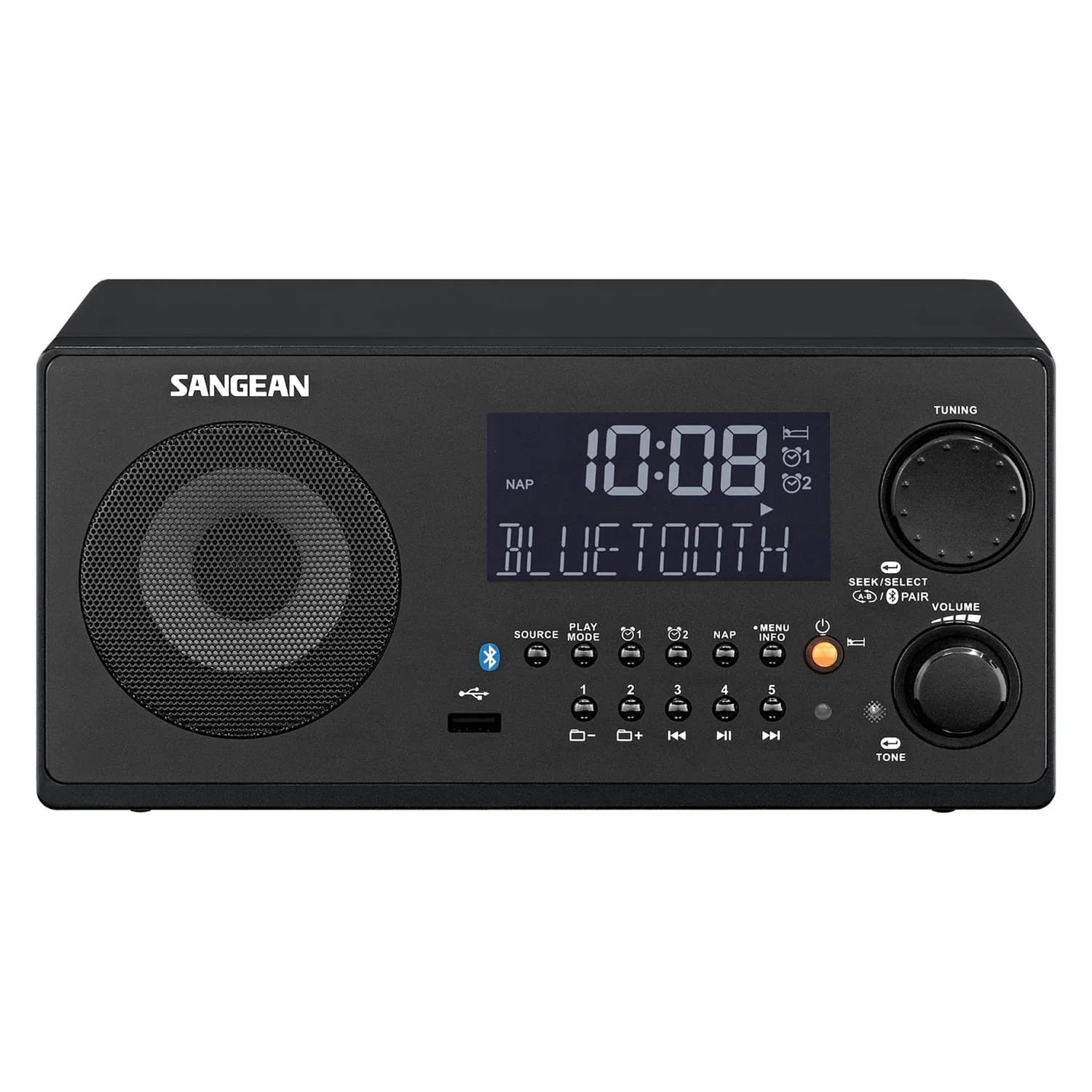 Sangean WR-22 FM-RBDS/AM/USB Bluetooth Digital Tabletop Radio with Remote - Image 4