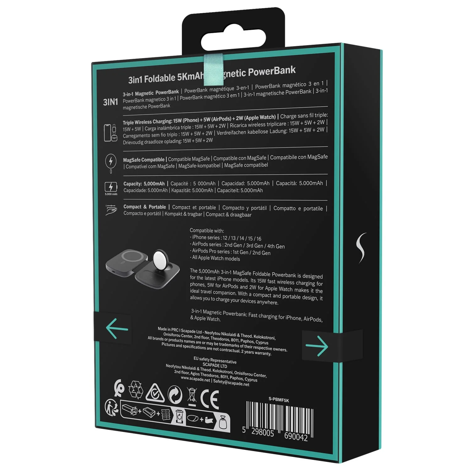 Scapade 5000-mAh MagPower Pro 3-in-1 Foldable Magnetic Portable Power Pack - Image 2