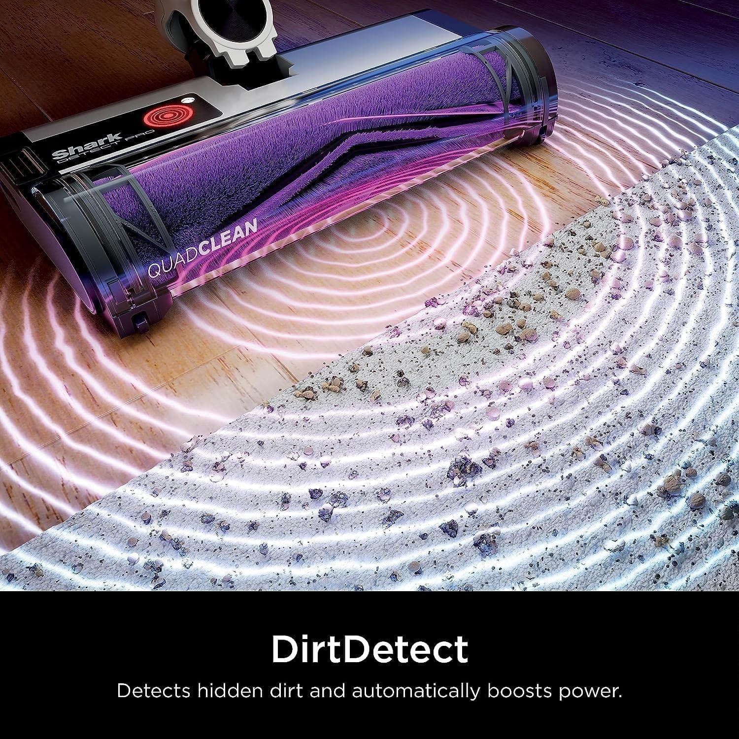 Shark Detect Pro Cordless HEPA QuadClean Multi-Surface Stick Vacuum, 40-Minute Runtime, 8" Crevice Tool, Grey/Blue - Open Box - Image 2