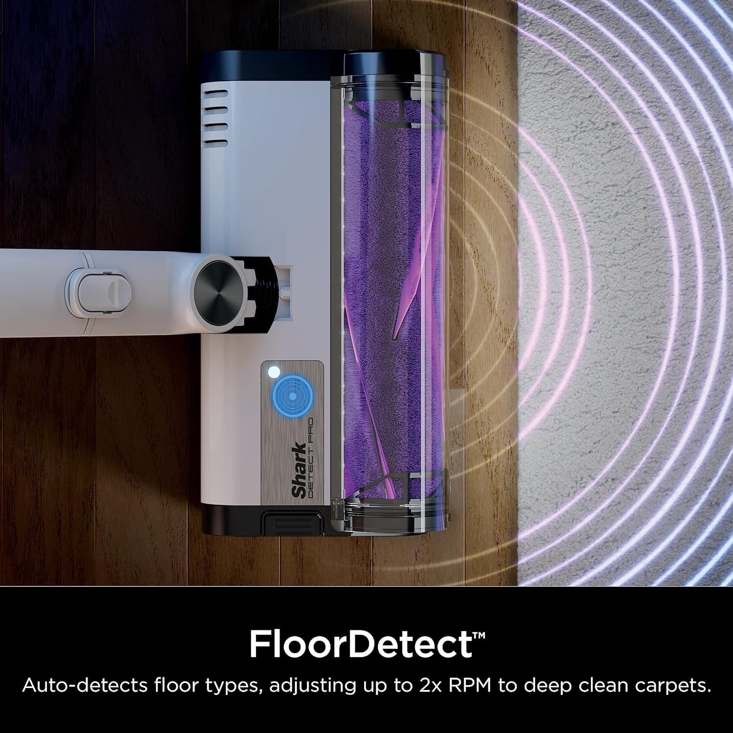 Shark Detect Pro Cordless HEPA QuadClean Multi-Surface Stick Vacuum, 40-Minute Runtime, 8" Crevice Tool, Grey/Blue - Open Box - Image 4