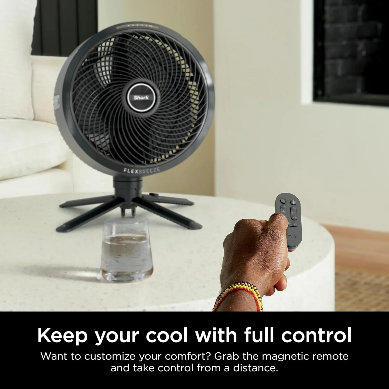 Shark FlexBreeze Indoor & Outdoor Fan with Pedestal & Tabletop, Portable, Remote, Quiet, Corded & Cordless, White - Certified Refurbished - Image 8
