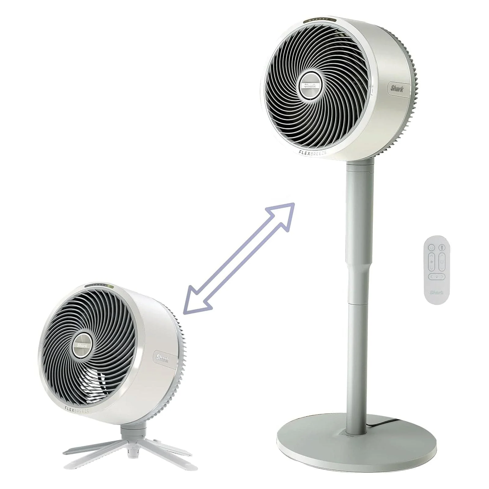 Shark FlexBreeze Indoor & Outdoor Fan with Pedestal & Tabletop, Portable, Remote, Quiet, Corded & Cordless, White - Open Box