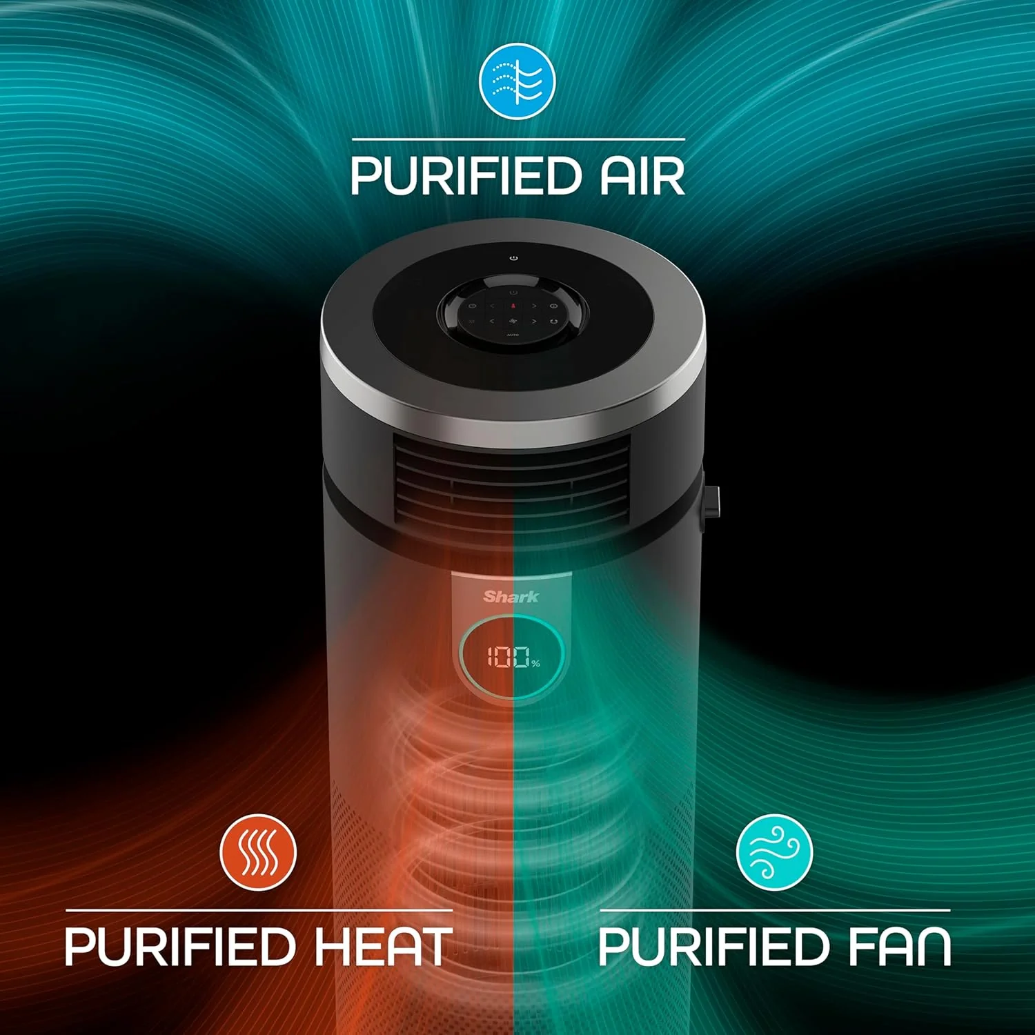 Shark Heater & Fan with NanoSeal HEPA, Cleansense IQ Odor Lock 3-in-1 Max Air Purifier, Grey - Open Box - Image 10