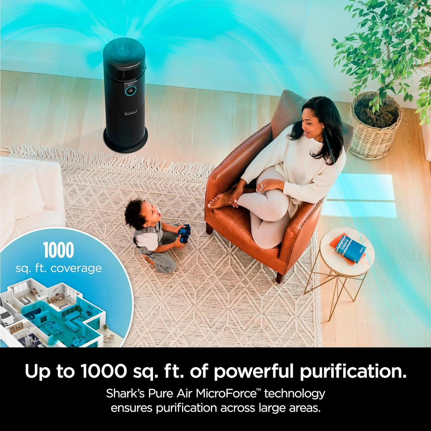 Shark Heater & Fan with NanoSeal HEPA, Cleansense IQ Odor Lock 3-in-1 Max Air Purifier, Grey - Open Box - Image 8