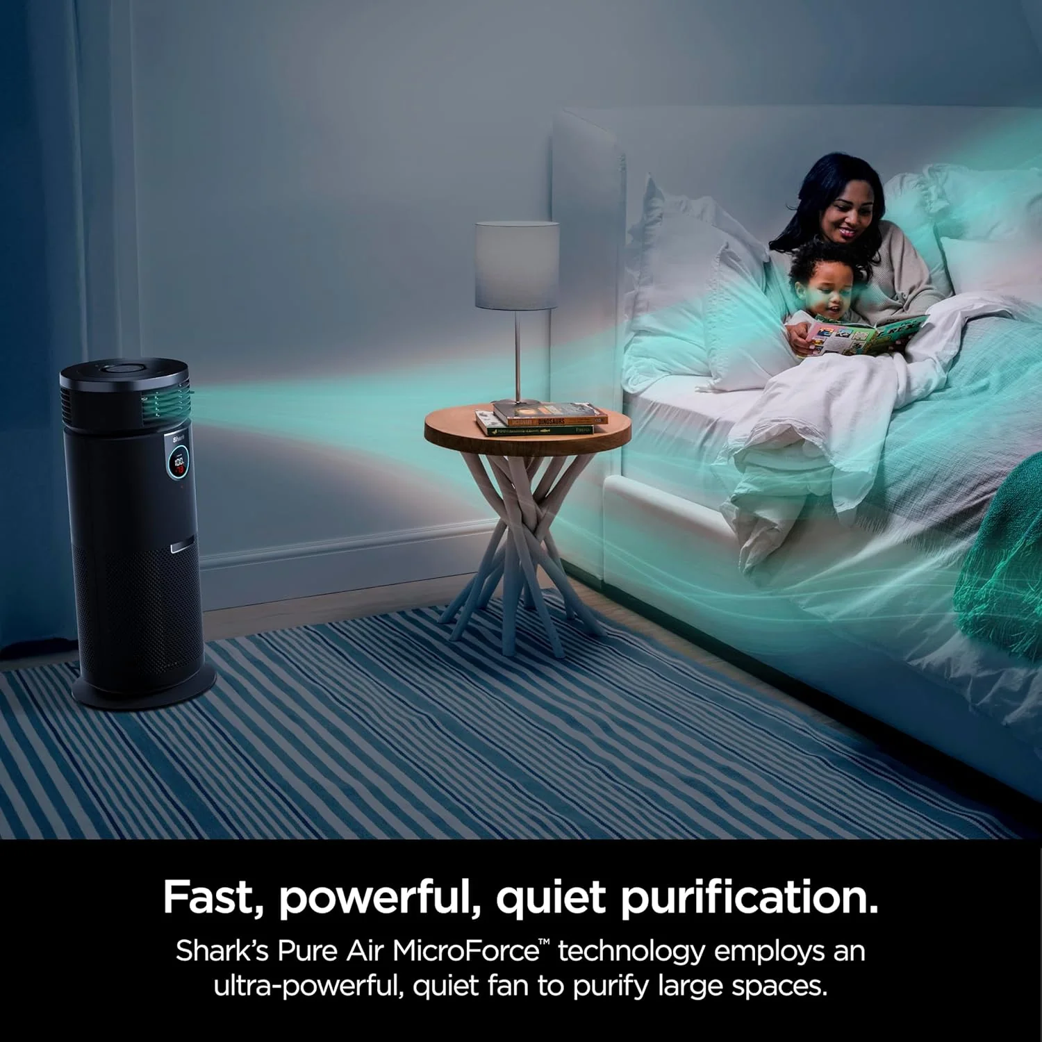 Shark Heater & Fan with NanoSeal HEPA, Cleansense IQ Odor Lock 3-in-1 Max Air Purifier, Grey - Open Box - Image 9