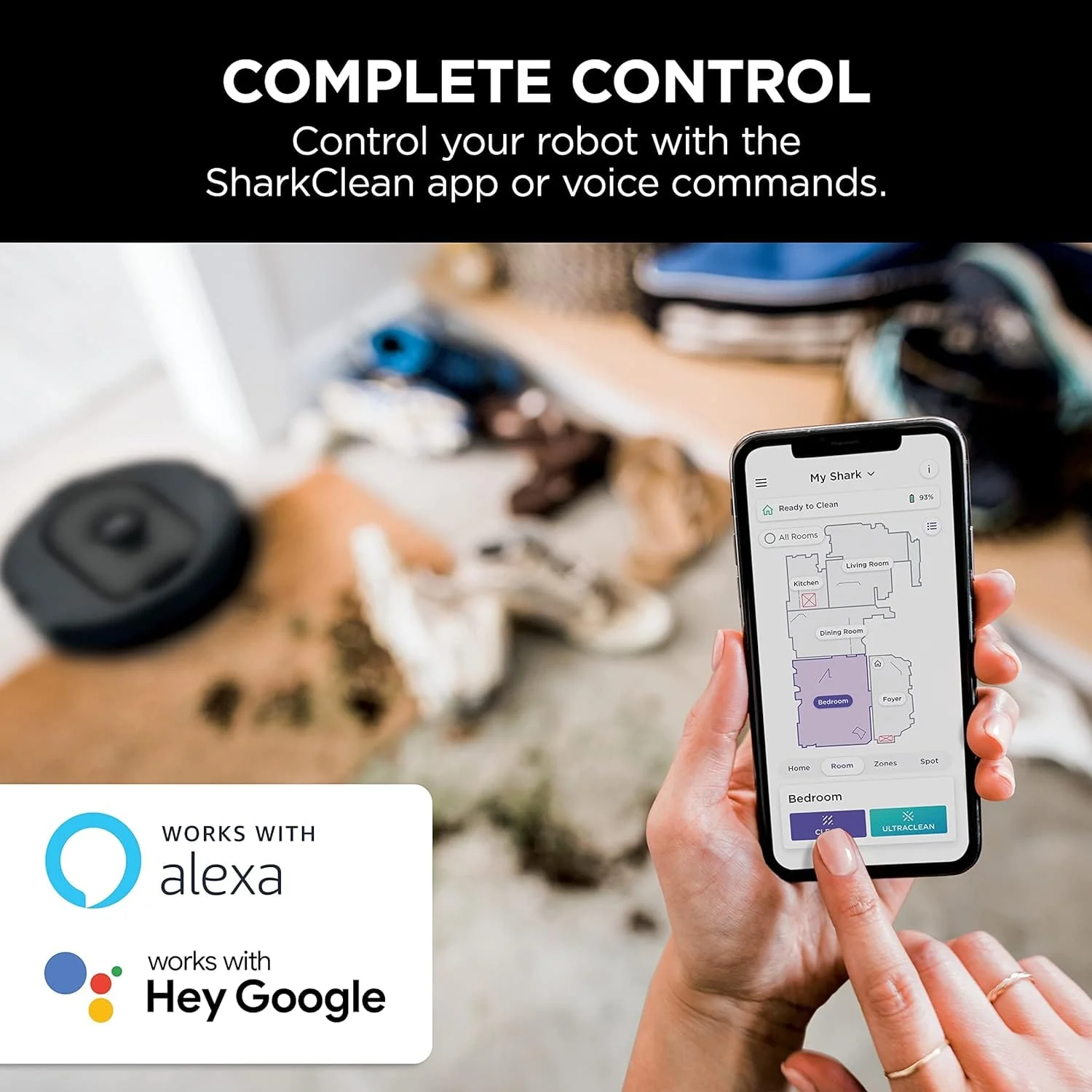 Shark AI ULTRA Robot Vacuum, Self-Empty Base, HEPA, Bagless, 30-Day Capacity LIDAR Navigation for Pet Hair, Smart Control, Black - Certified Refurbished - Image 8