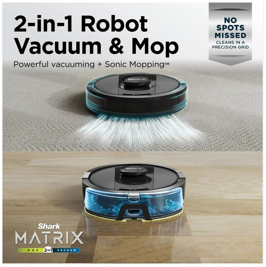 Shark Matrix Self-Empty Robot Vacuum & Mop with No Spots Missed, Bagless 30-Day Capacity, Black - Open Box - Image 3