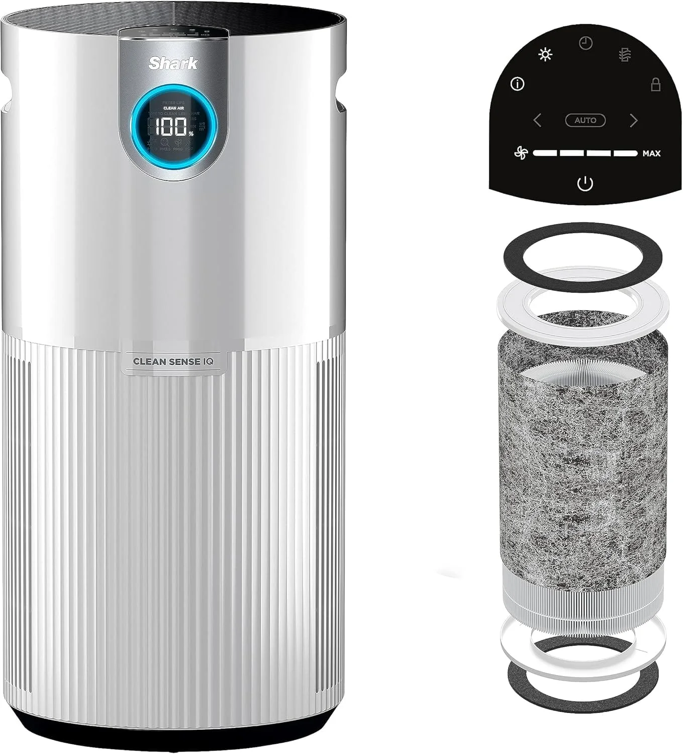Shark Nanoseal HEPA Air Purifier MAX with Clean Sense, Covers 1350 Sq Ft, Captures 99.98% of Dust & Allergens, White - Certified Refurbished