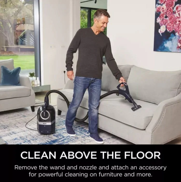 Shark Pet Bagless Corded Canister Vacuum, Self-Cleaning, Navy & Silver - Open Box - Image 7