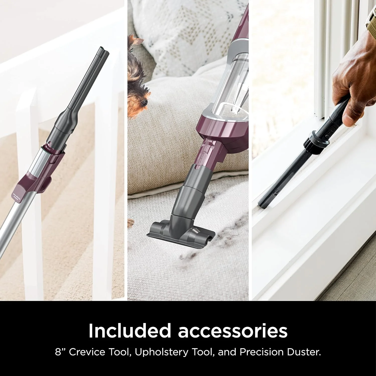 Shark Ultralight PetPro Corded Stick Vacuum with PowerFins HairPro Odor Neutralizer, Crevice & Upholstery Tool, Wine Purple - Certified Refurbished - Image 11