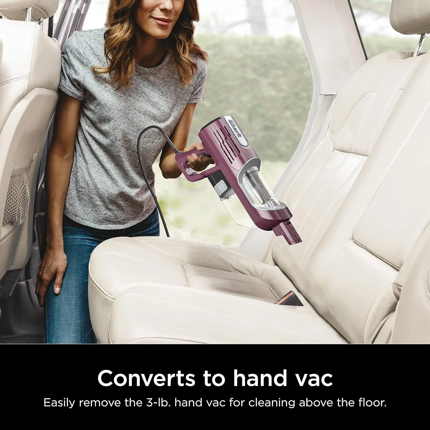 Shark Ultralight PetPro Corded Stick Vacuum with PowerFins HairPro Odor Neutralizer, Crevice & Upholstery Tool, Wine Purple - Certified Refurbished - Image 4