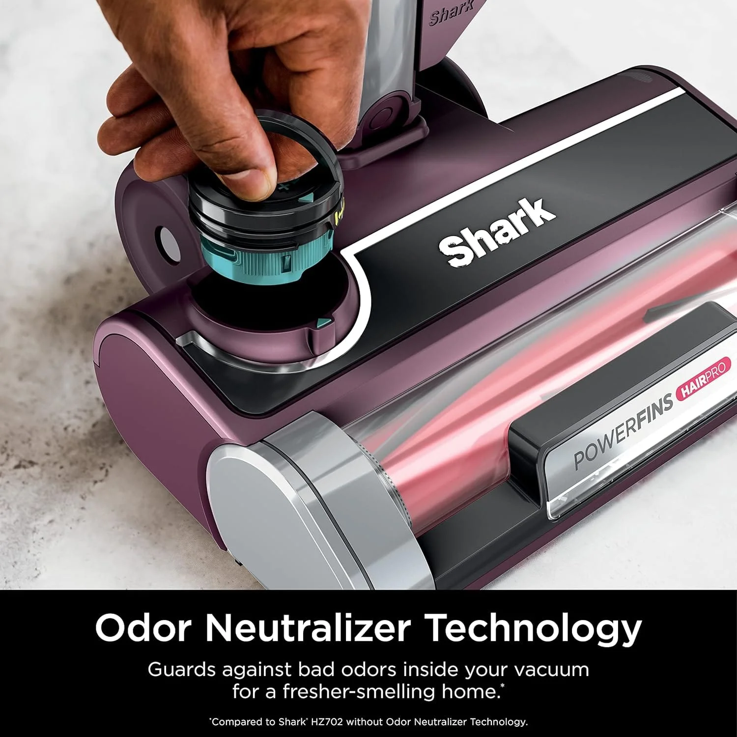Shark Ultralight PetPro Corded Stick Vacuum with PowerFins HairPro Odor Neutralizer, Crevice & Upholstery Tool, Wine Purple - Certified Refurbished - Image 9