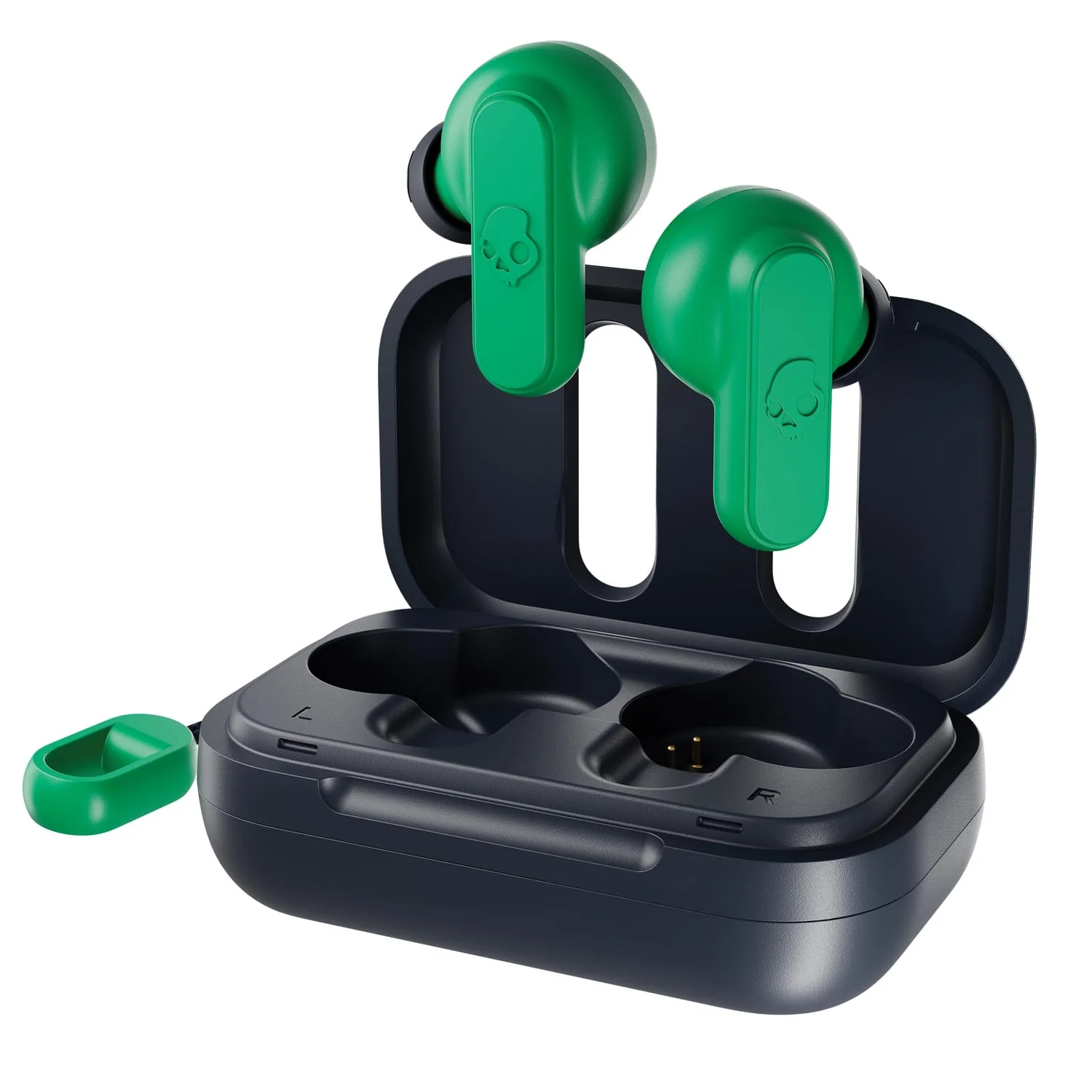 Skullcandy Dime True 2 TWS Bluetooth In-Ear Earbuds with Mic and Charging Case, up to 12 Hours Play Time, IPX4 Sweat-Resistant, Dark Blue/Green