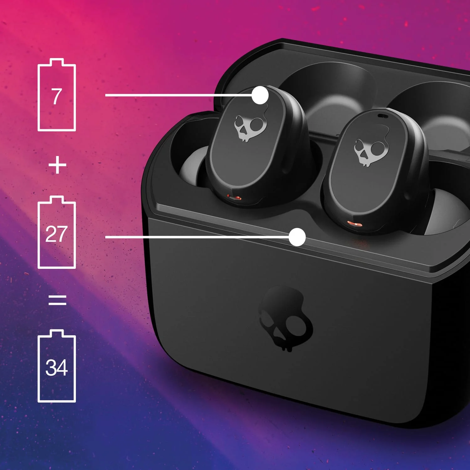Skullcandy Mod TWS Bluetooth In-Ear Earbuds with Mic and Charging Case, Clear Voice, up to 34 Hours Play Time, IP55 Sweat/Water-Resistant - Image 4