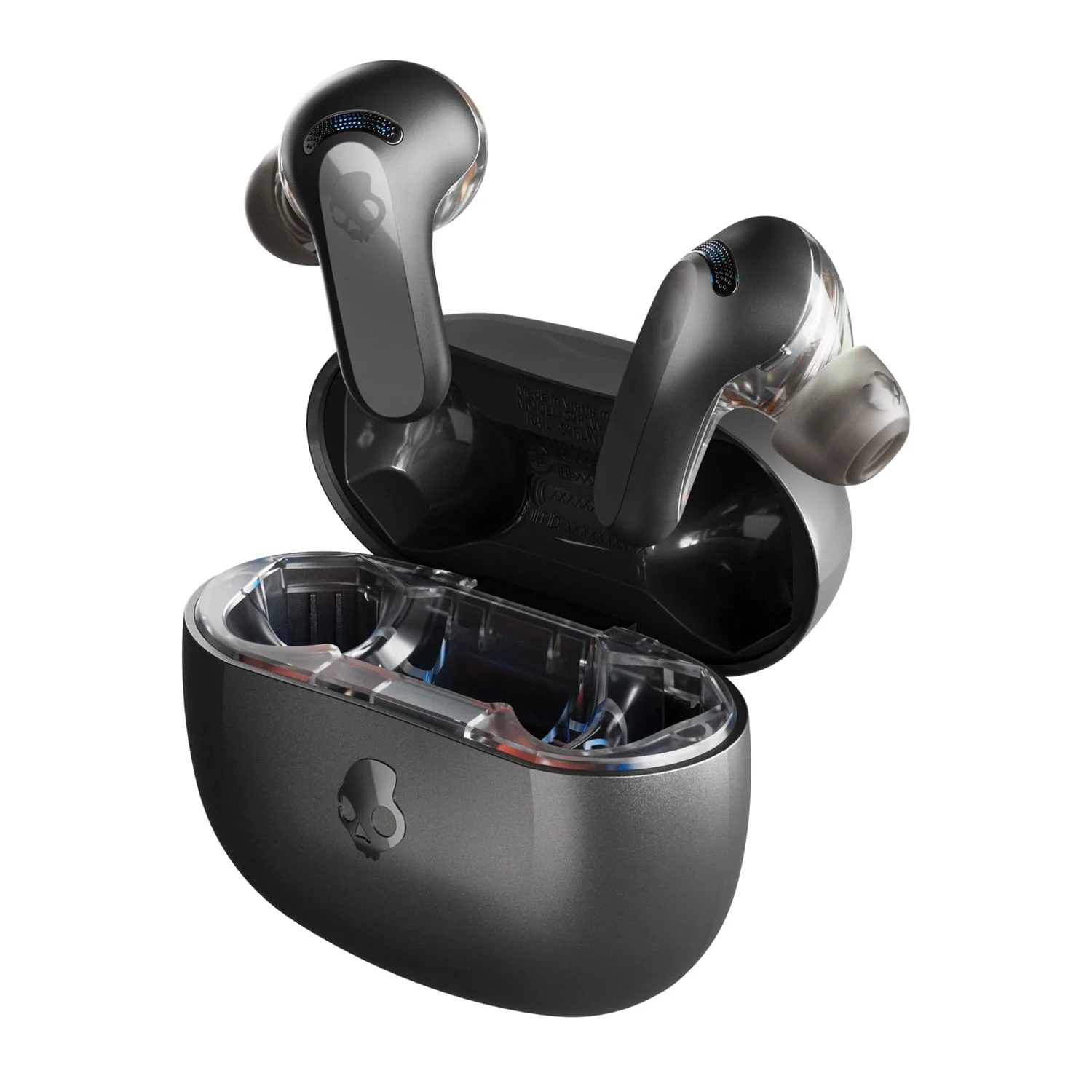 Skullcandy Rail ANC TWS Bluetooth In-Ear Earbuds with Mics and Charging Case, up to 38 Hours Play Time, IPX4 Sweat/Water-Resistant, True Black