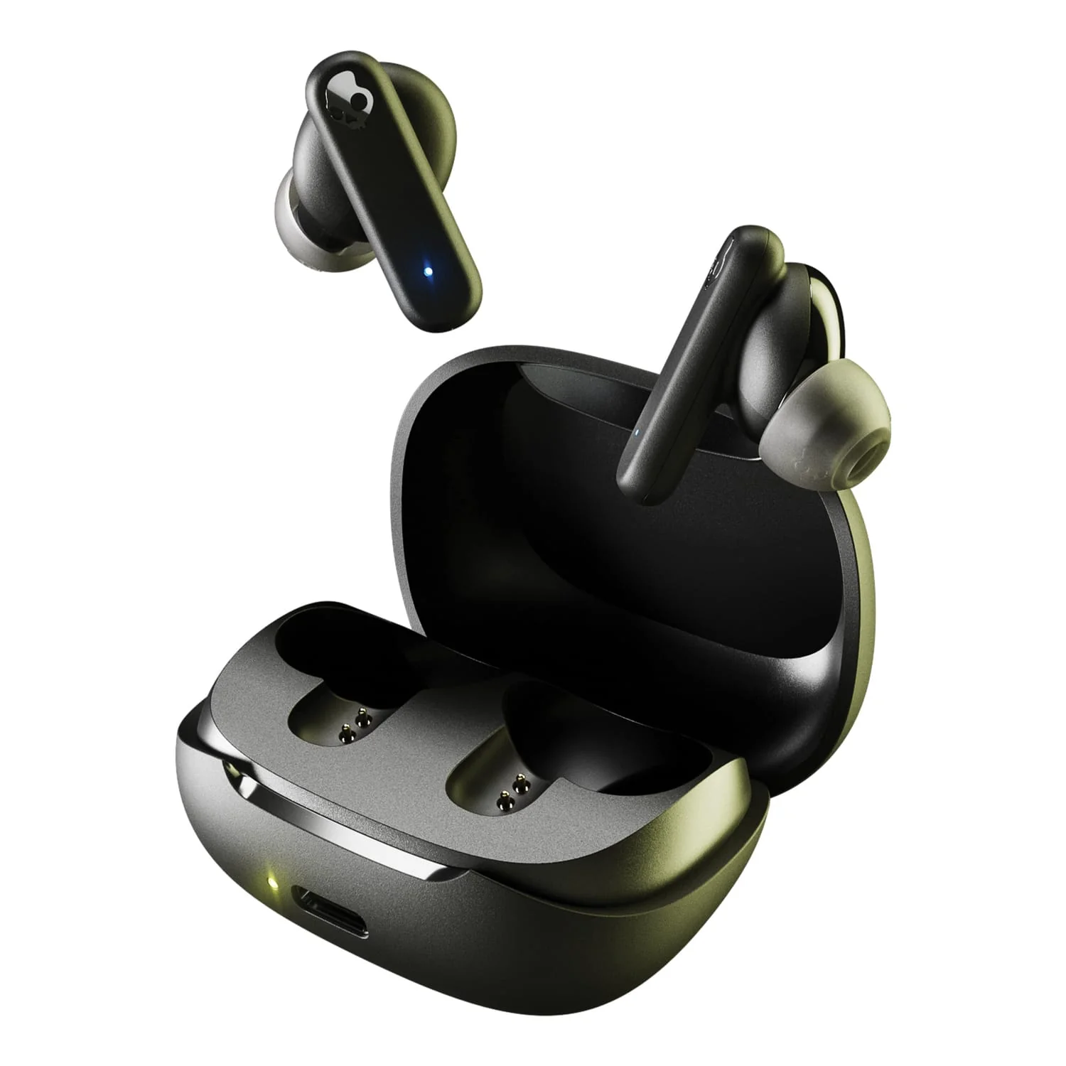 Skullcandy Smokin’ Buds TWS Bluetooth In-Ear Earbuds with Mic and Charging Case, up to 20 Hours of Play Time, IPX4 Sweat-Resistant, True Black