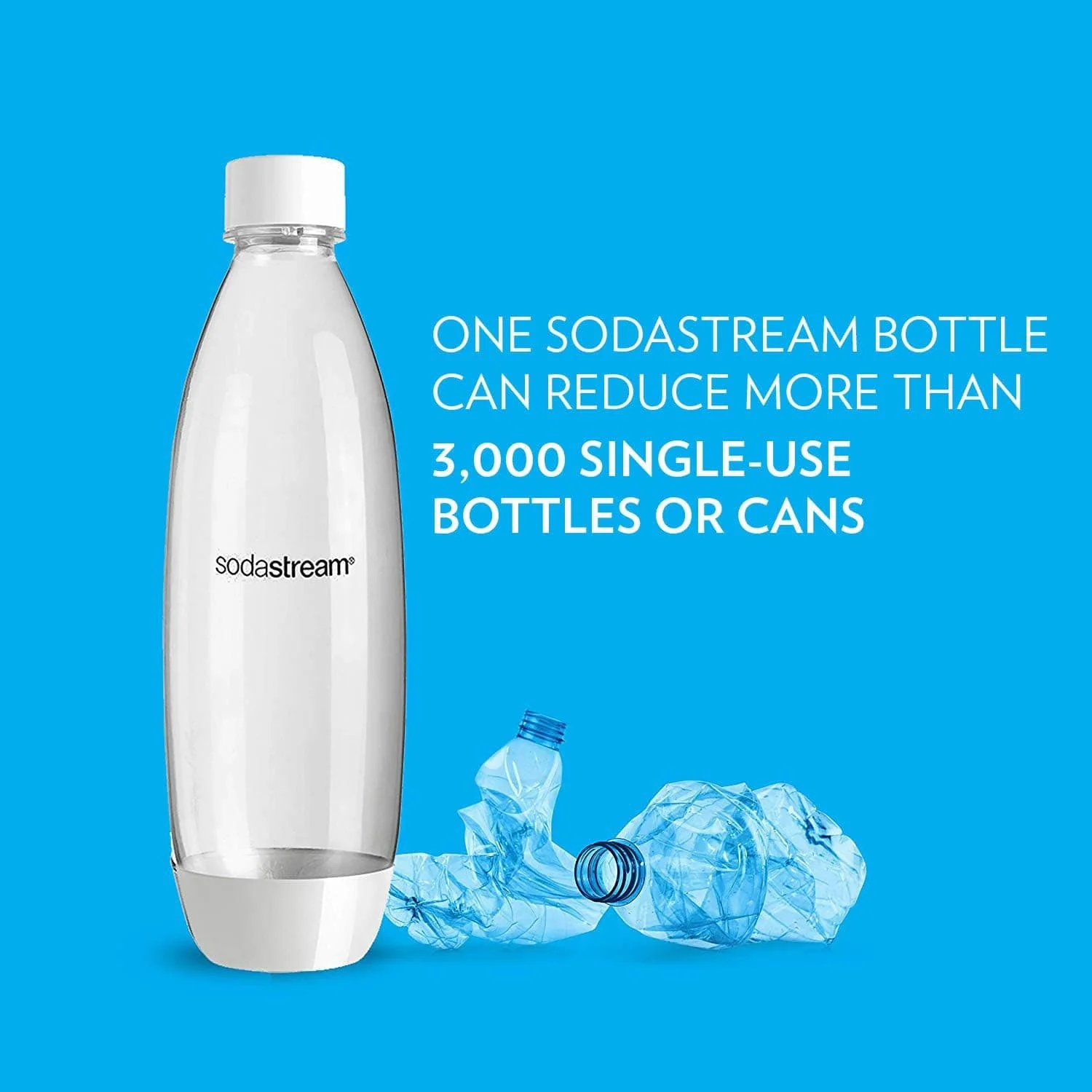 SodaStream 1L Slim Carbonating Bottles, White, Twin Pack, Pack of 2 - Image 5