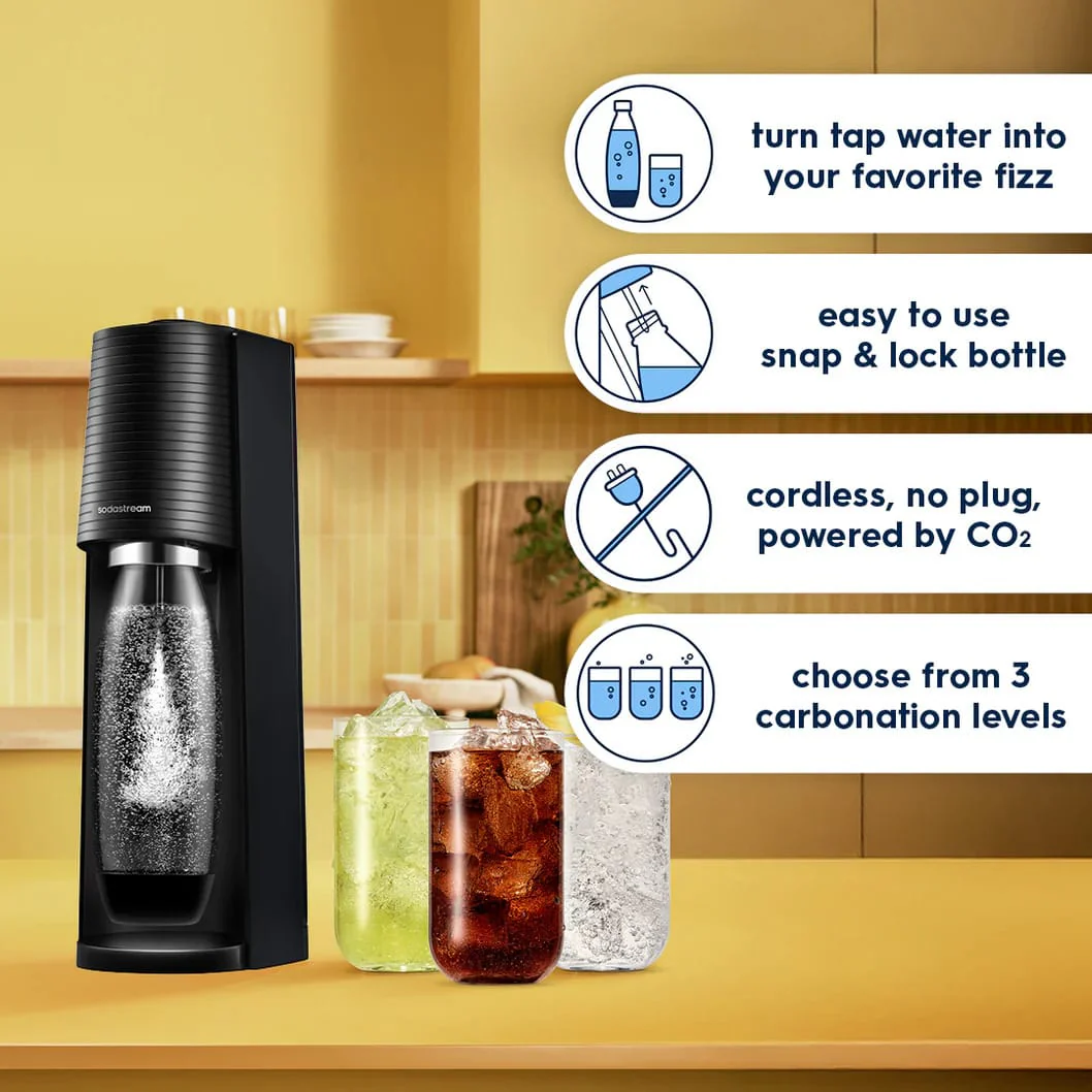 SodaStream Terra Sparkling Water Maker Starter Kit, Black - Image 3