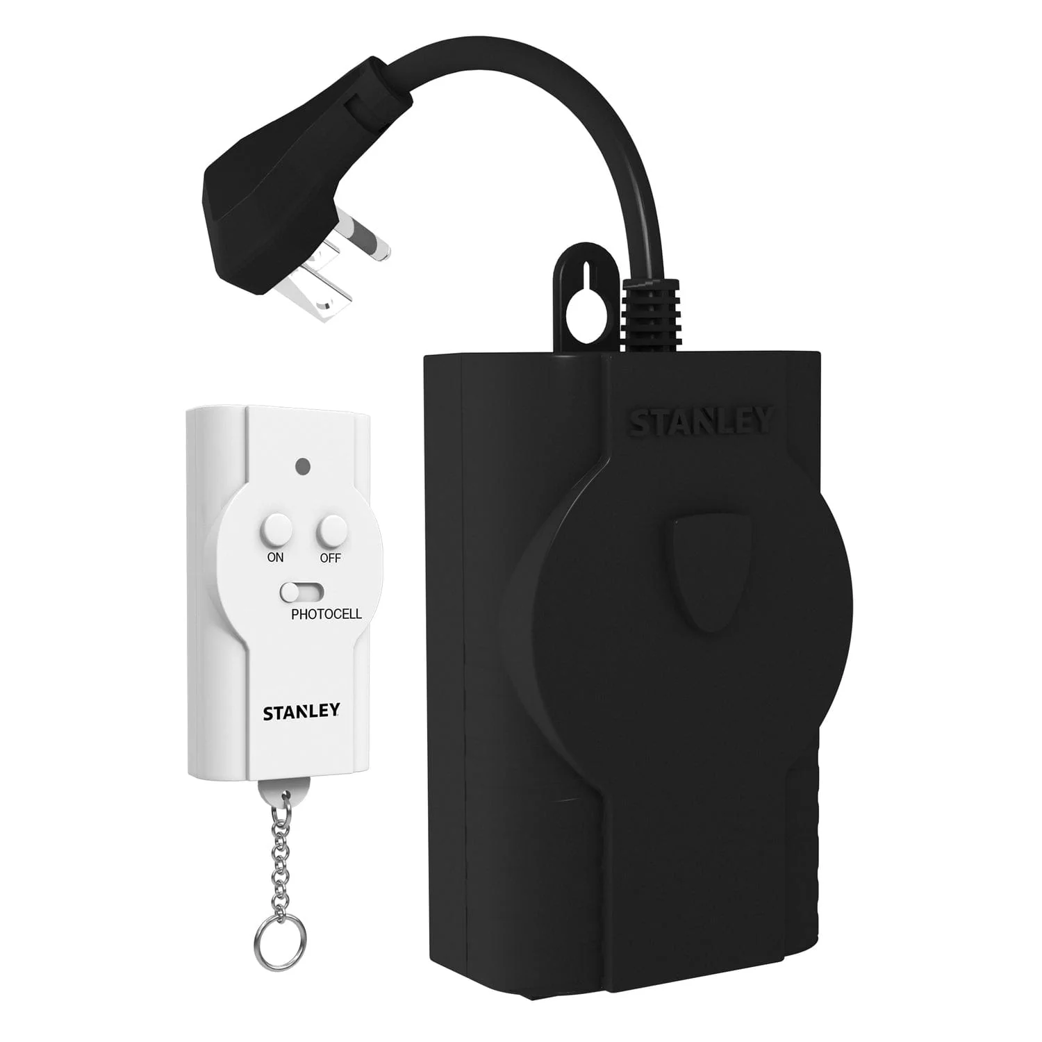 Stanley 2-AC Outlet Outdoor Grounded Power Hub with Remote Transmitter, 31184