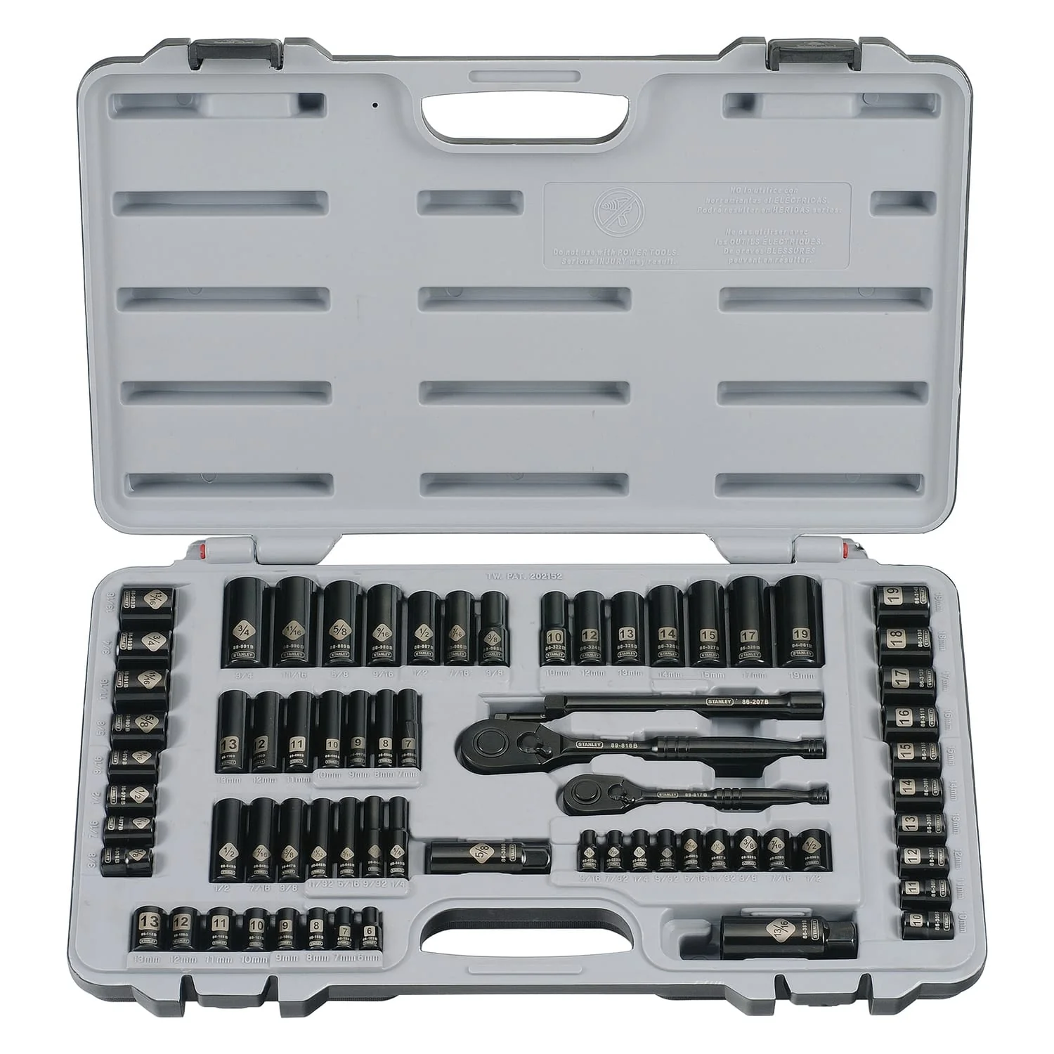 Stanley 69-Piece Black-Chrome Socket Set, 92-824
