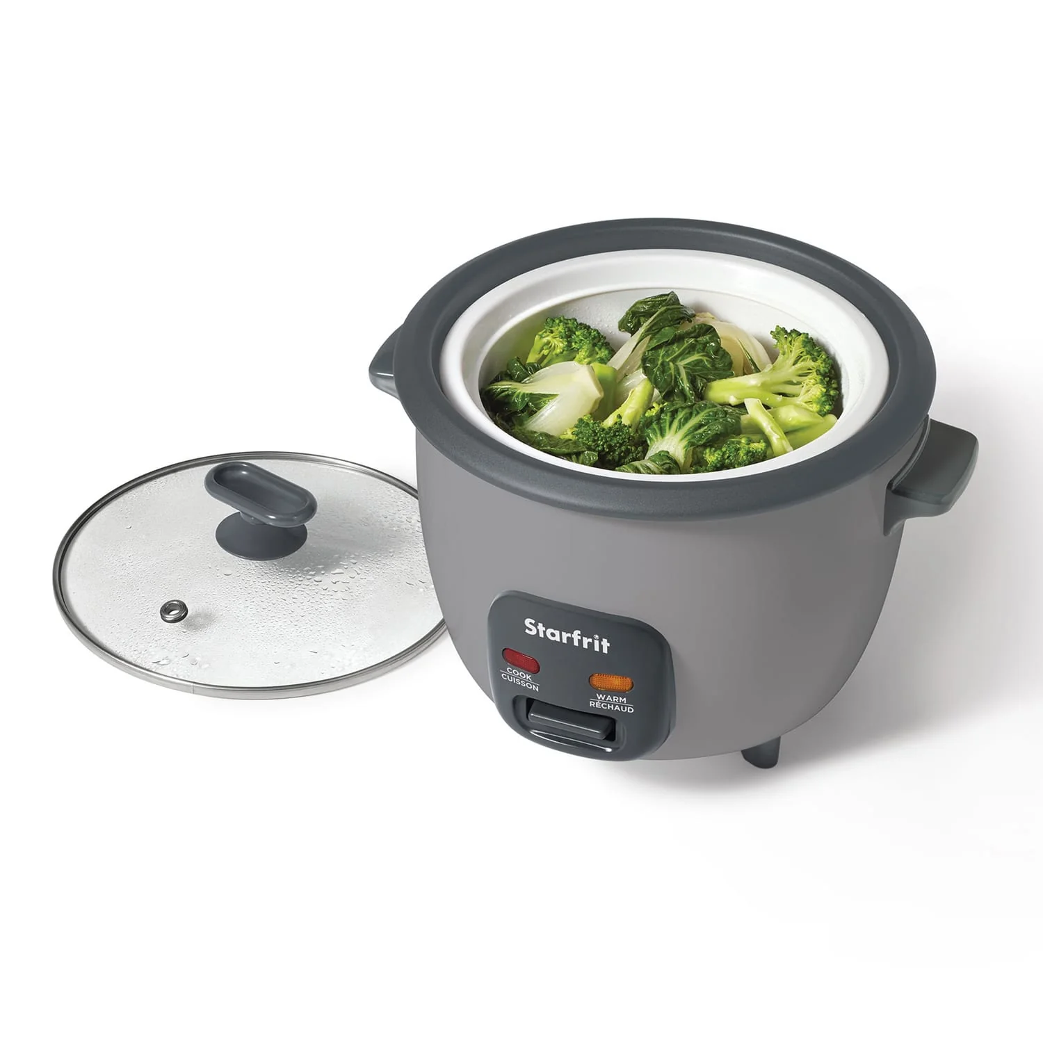 Starfrit 10-Cup 400-Watt Electric Rice Cooker with Non-Stick, PFAS-Free Ceramic Pot, Gray - Image 4