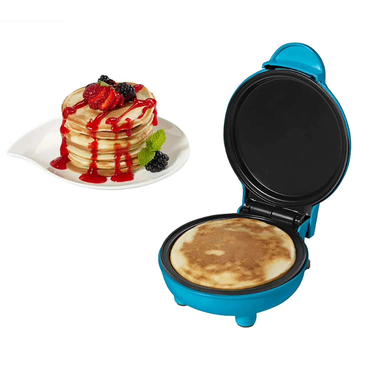 Starfrit 4-In. Electric Mini Pancake Maker, Blue - Image 2