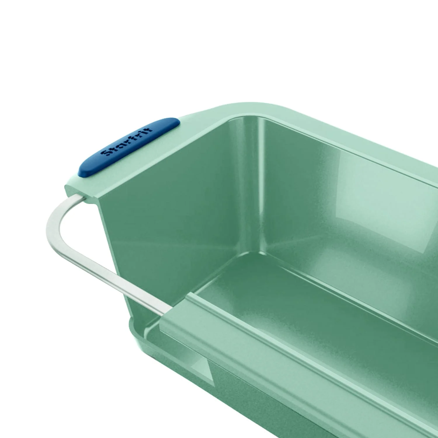 Starfrit 9.5-In. x 4-In. Silicone Loaf Pan with Integrated Metal Frame, Sage Green - Image 4