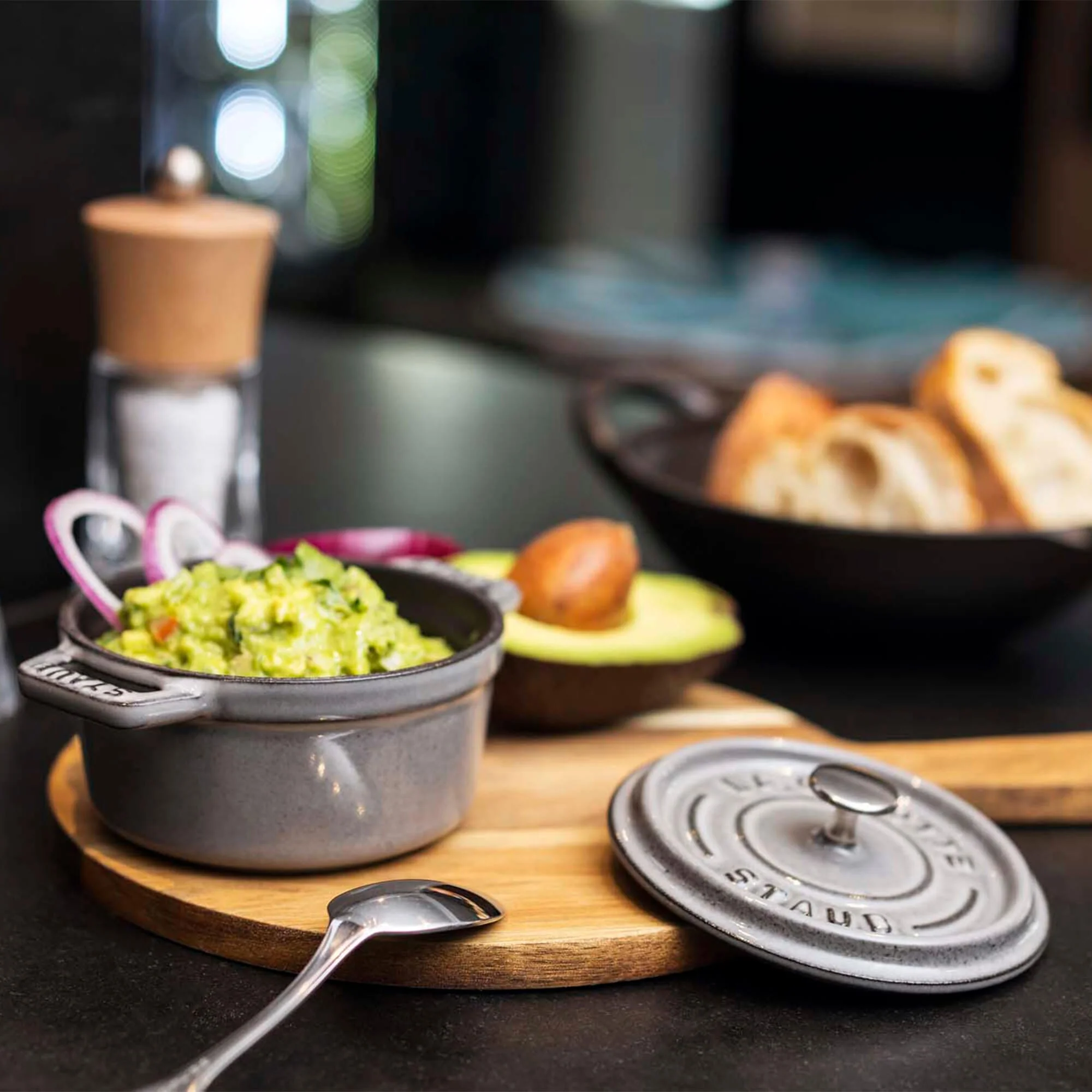 Staub Cast Iron 0.25-qt Mini Round Cocotte - Graphite Grey - Image 5
