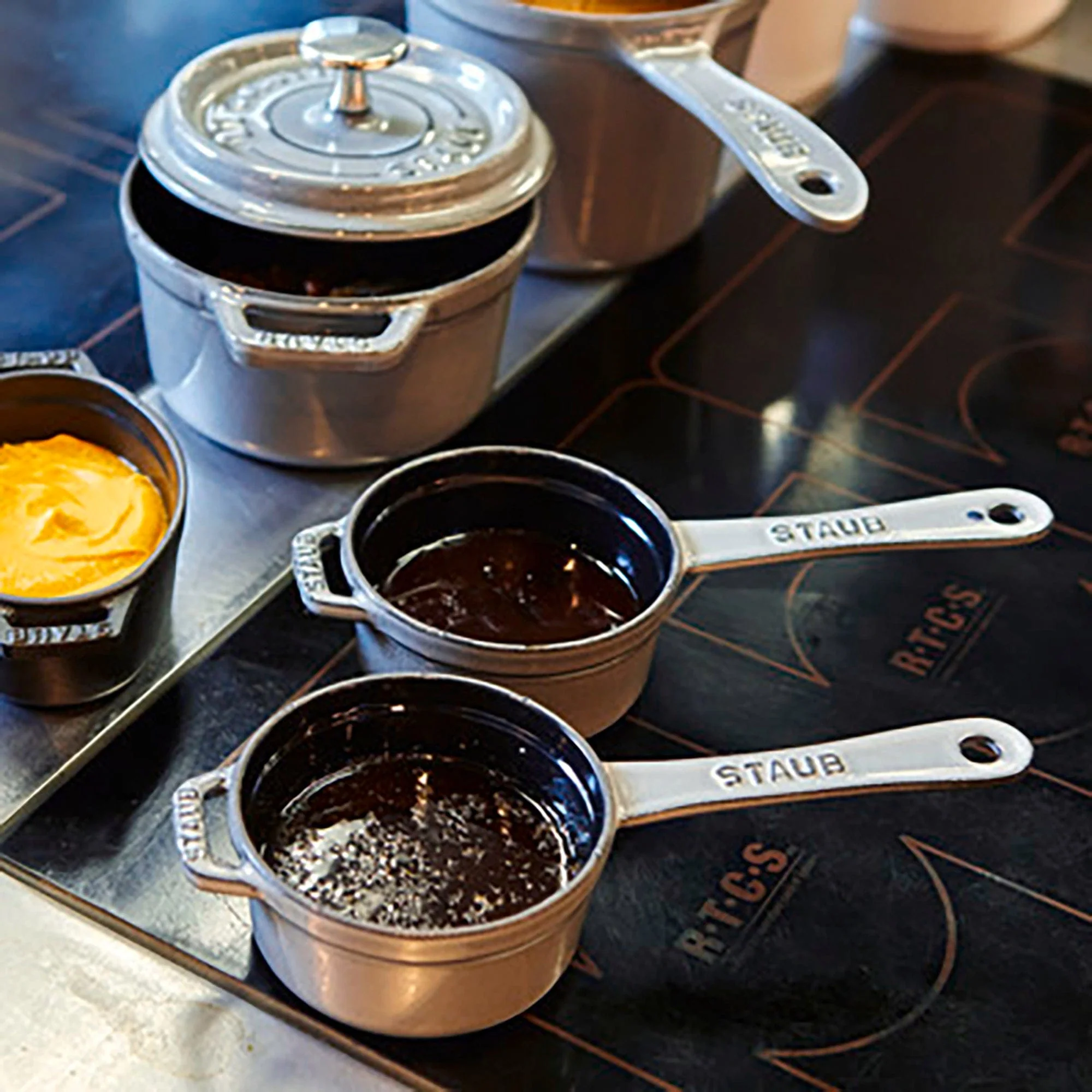 Staub Cast Iron 0.25-qt Mini Saucepan - Graphite Grey - Image 3