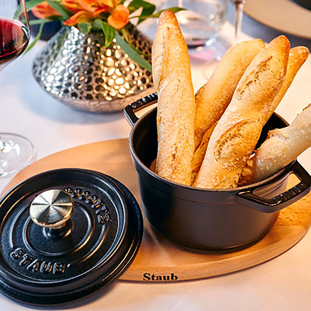 Staub Cast Iron 1.25-qt Round Cocotte - Matte Black - Image 6