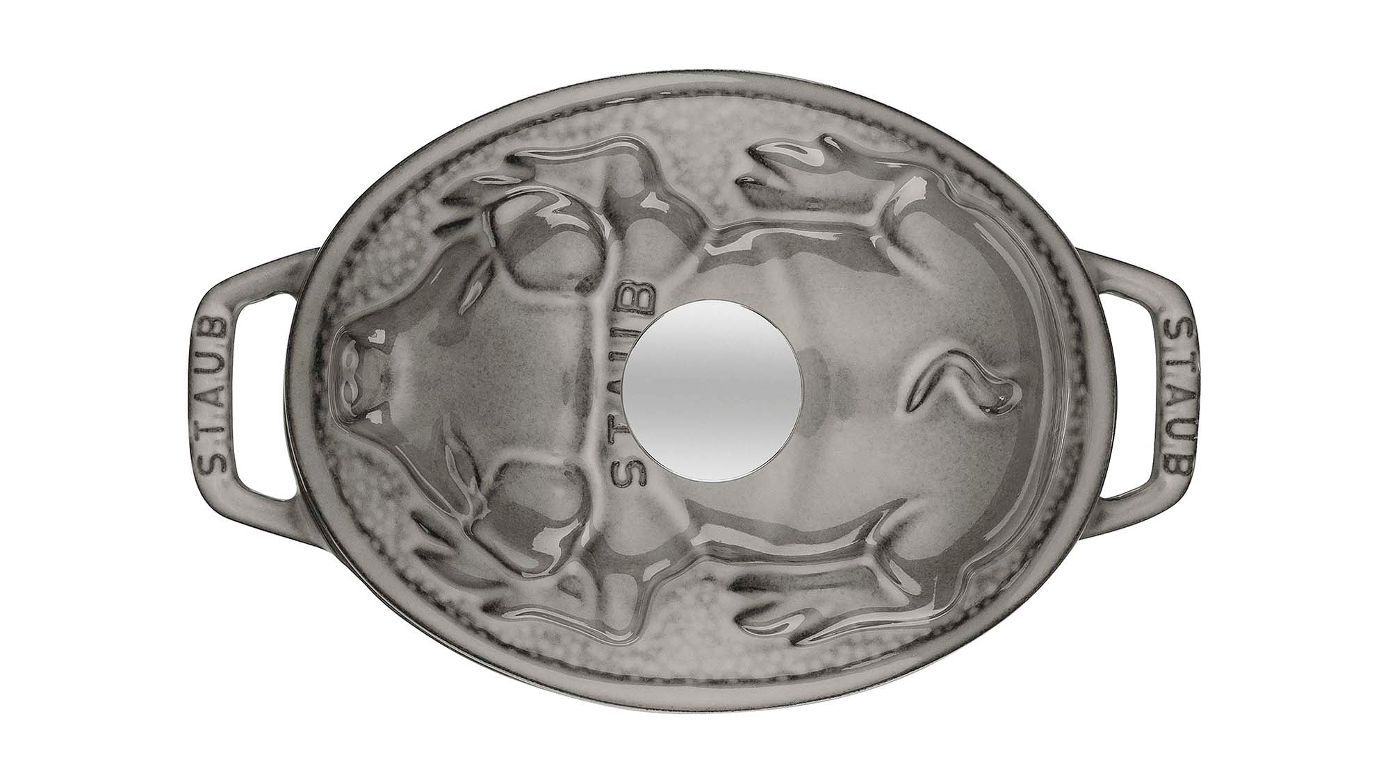 Staub Cast Iron 1-qt Pig Cocotte, Dutch Oven - Graphite Grey - Image 2