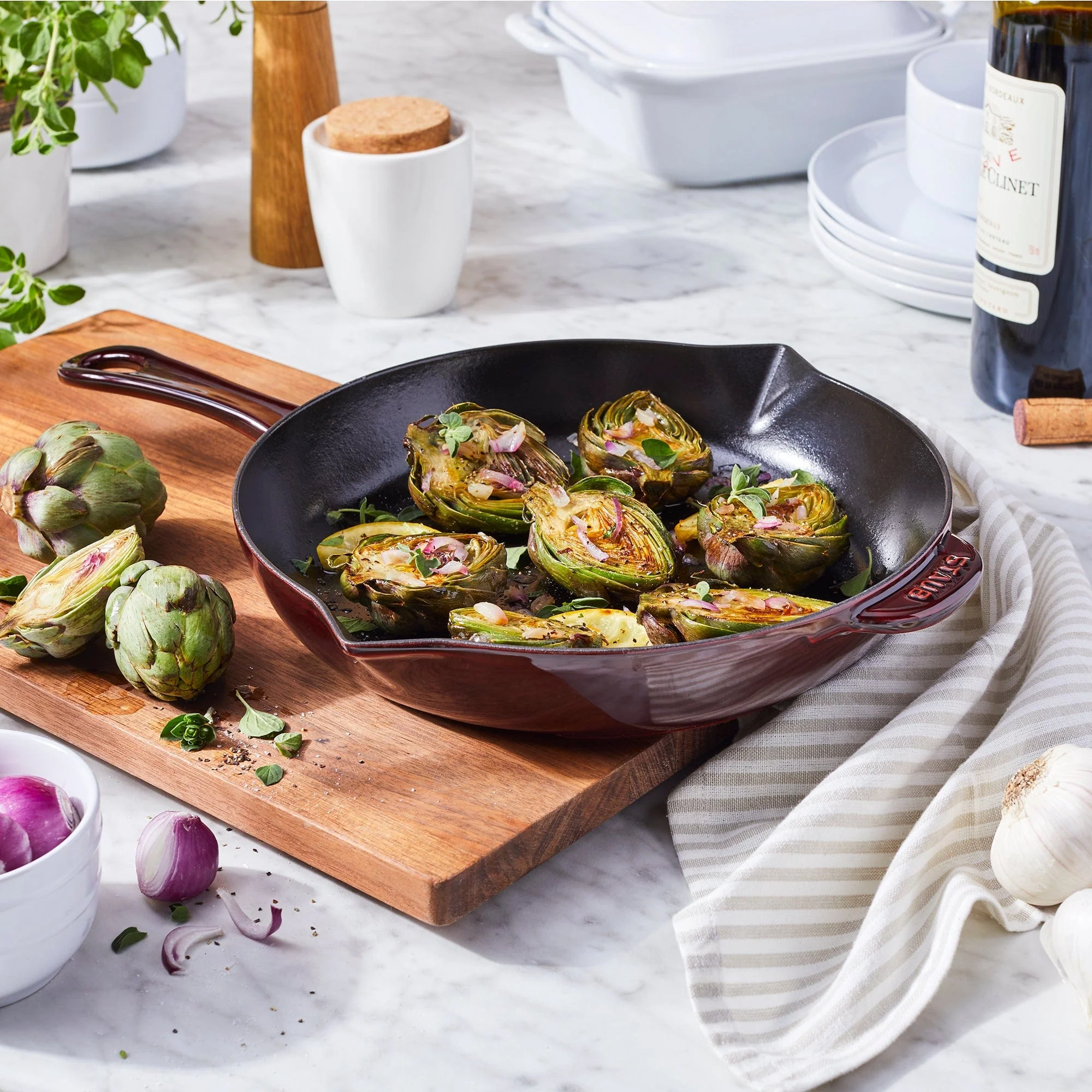 Staub Cast Iron 10-inch Fry Pan - Grenadine - Image 2