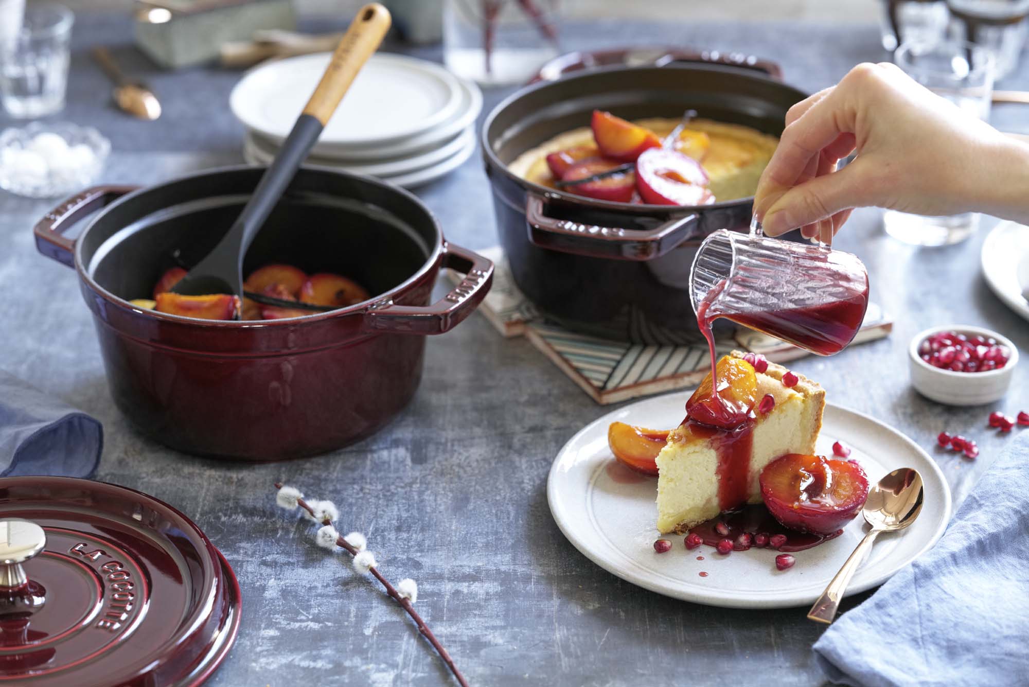 Staub Cast Iron 2.75-qt Round Cocotte, Dutch Oven - Grenadine - Image 8