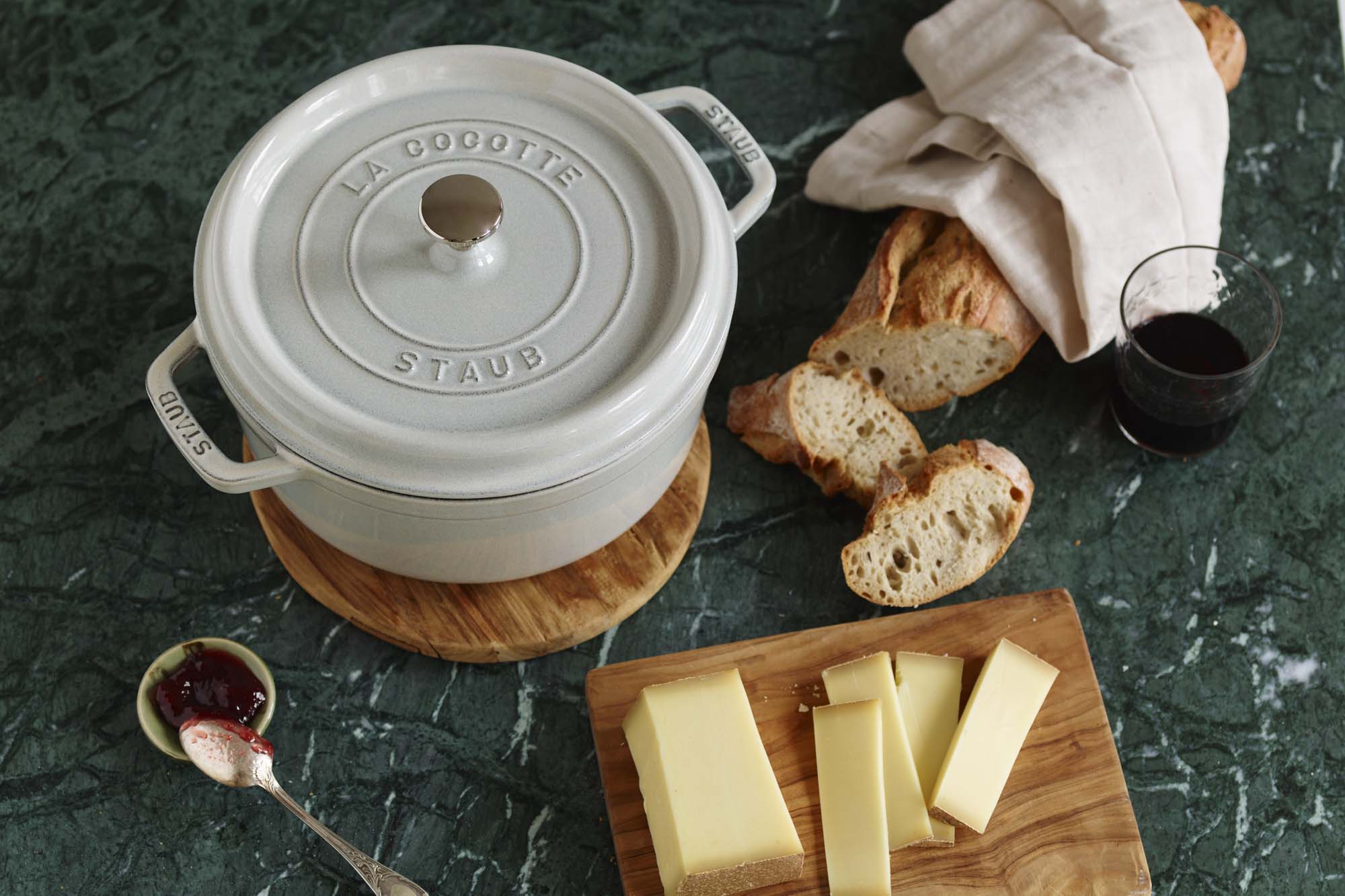 Staub Cast Iron 2.75-qt Round Cocotte, Dutch Oven - White Truffle - Image 6