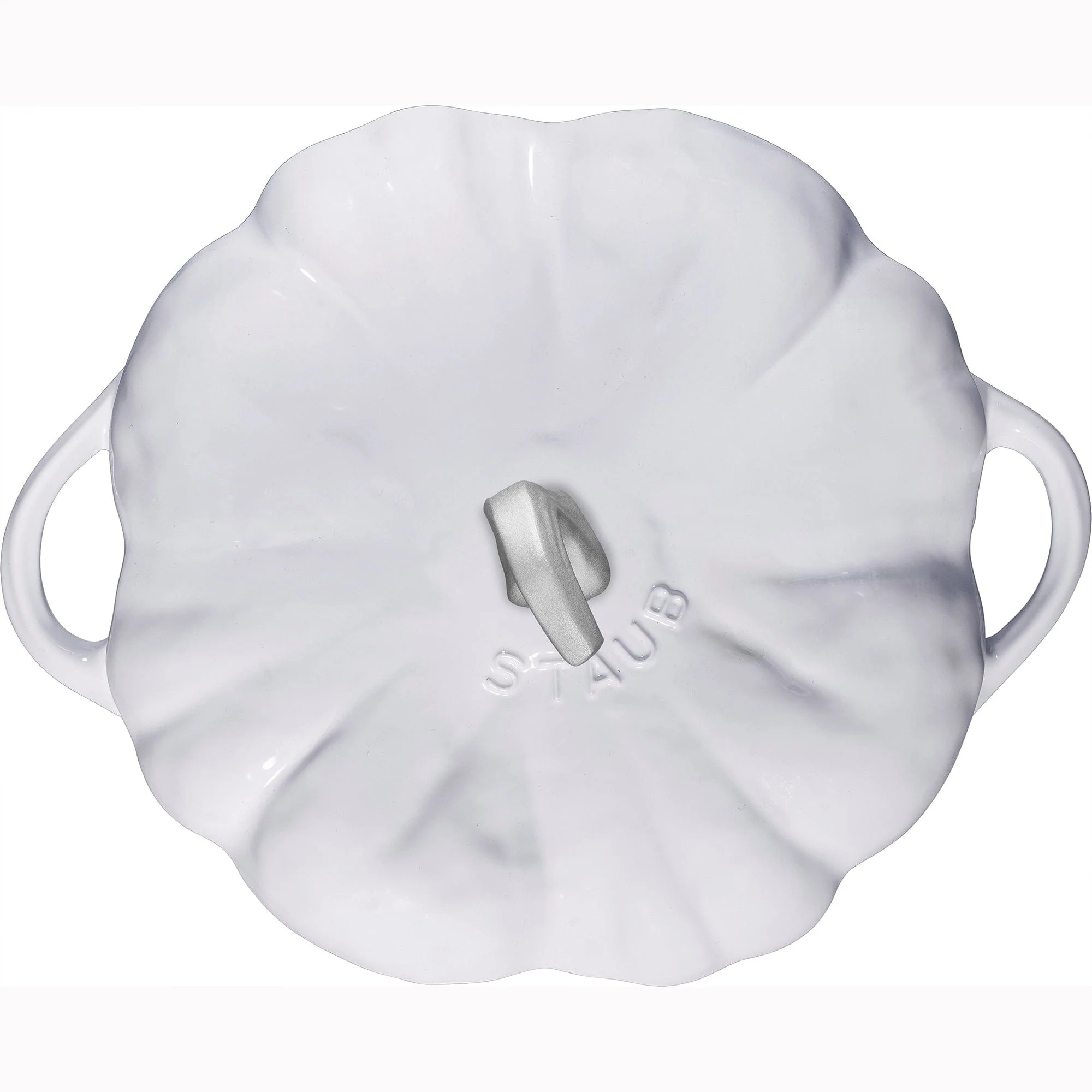 Staub Cast Iron 3.5-qt Pumpkin Cocotte with Stainless Steel Knob - White - Image 3